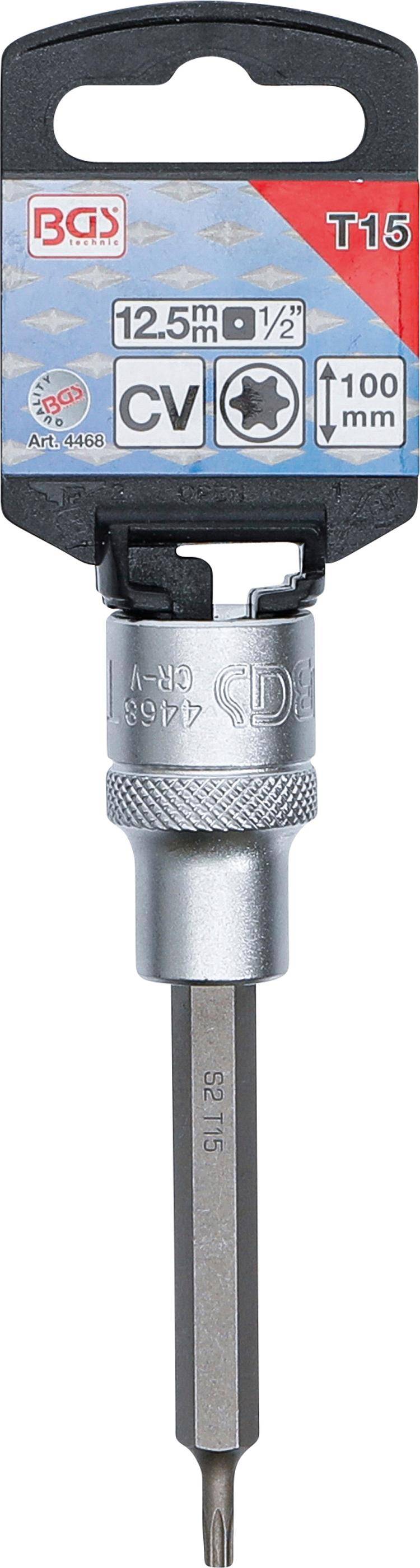 BGS technic Bit-Einsatz | Lnge 100 mm | Antrieb Innenvierkant 12,5 mm