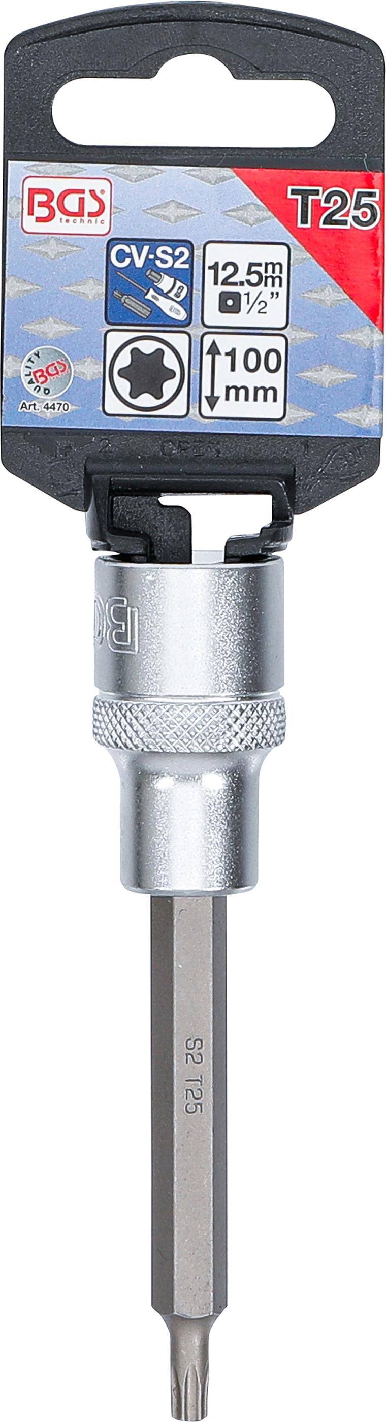 BGS technic Bit-Einsatz | Lnge 100 mm | Antrieb Innenvierkant 12,5 mm