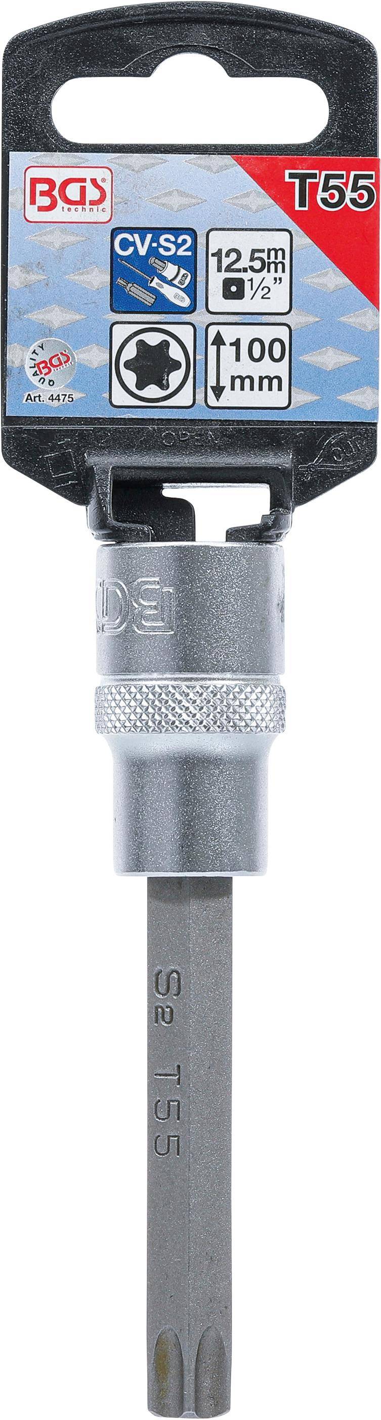BGS technic Bit-Einsatz | Lnge 100 mm | Antrieb Innenvierkant 12,5 mm