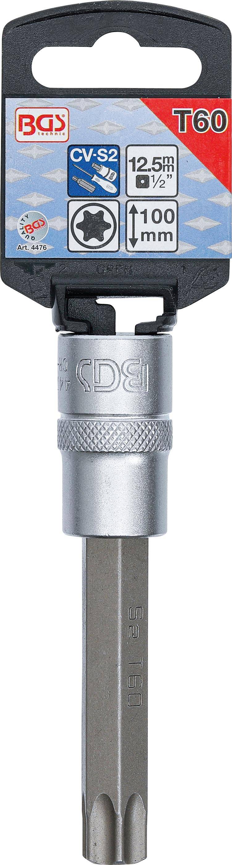 BGS technic Bit-Einsatz | Lnge 100 mm | Antrieb Innenvierkant 12,5 mm