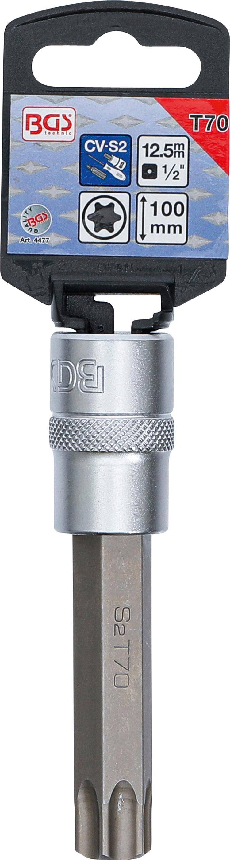 BGS technic Bit-Einsatz | Lnge 100 mm | Antrieb Innenvierkant 12,5 mm