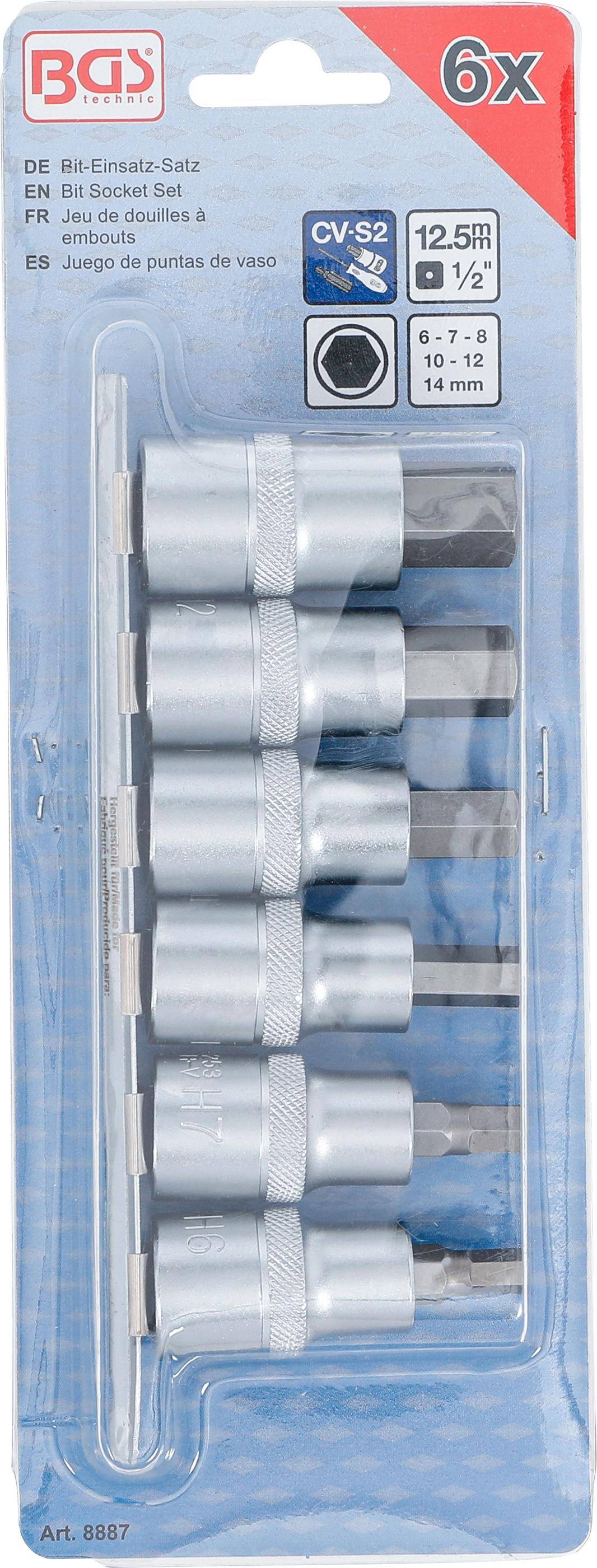 BGS technic Bit-Einsatz-Satz | Antrieb Innenvierkant 12,5 mm (1/2") |