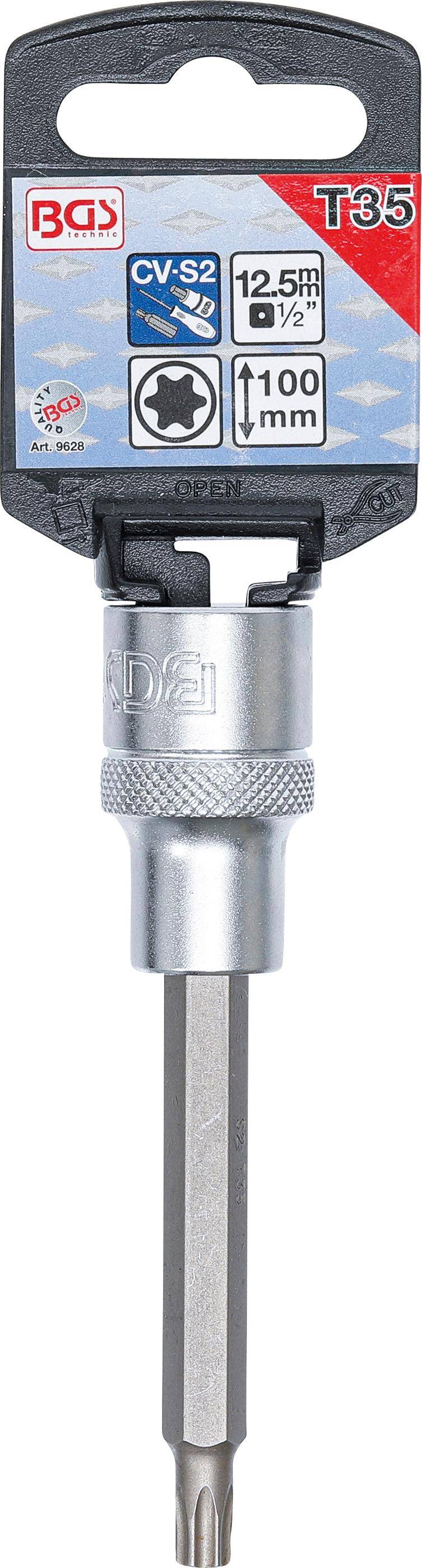 BGS technic Bit-Einsatz | Lnge 100 mm | Antrieb Innenvierkant 12,5 mm