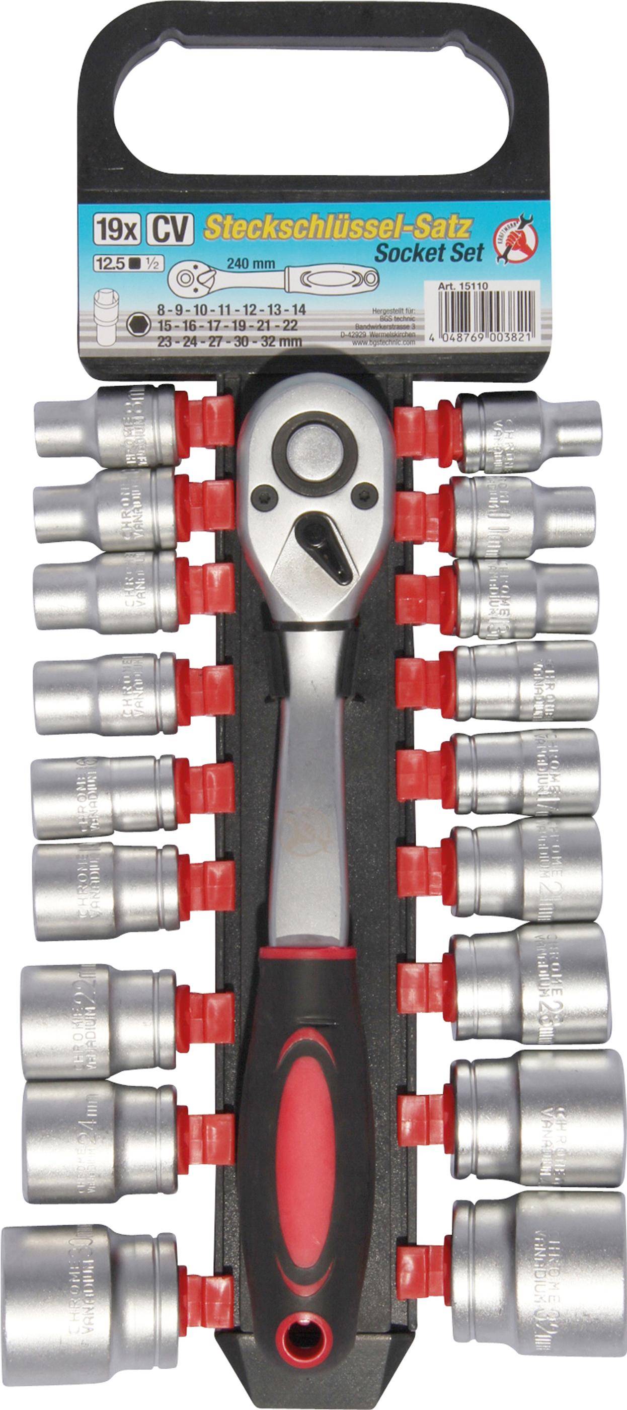 BGS Do It Yourself Steckschlüssel-Satz | Antrieb 12,5 mm (1/2") | SW