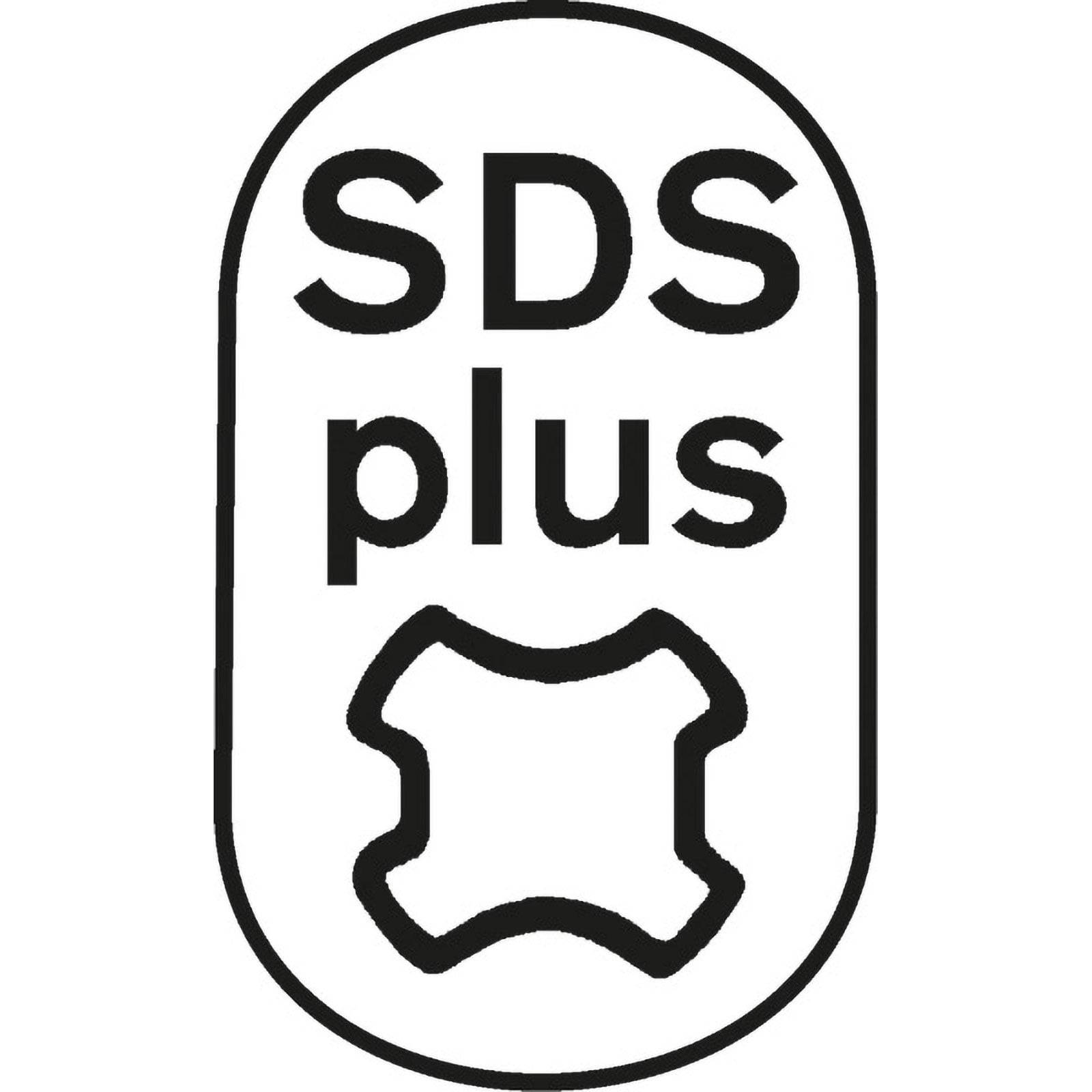 Logo mit dem Text 'SDS plus' über einer stilisierten Kreuzform.