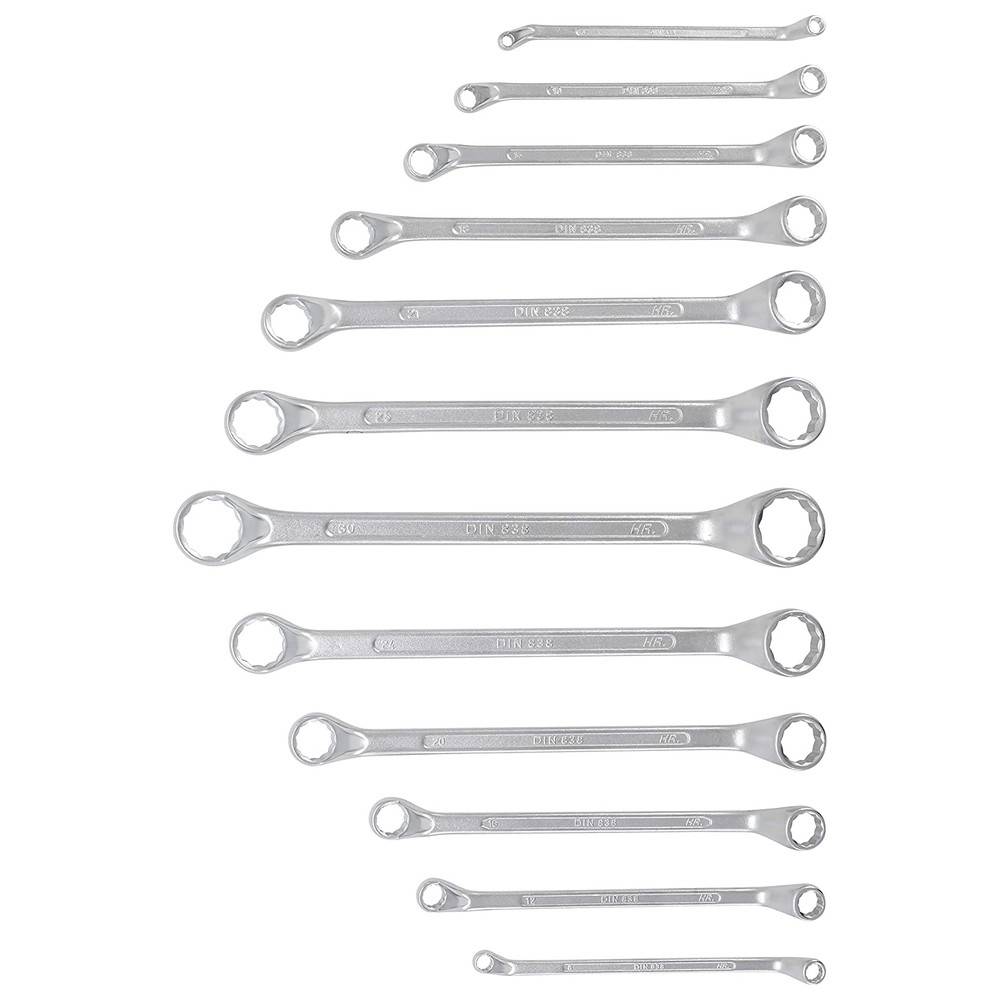 BGS Doppelringschlüssel-Satz, DIN 838, gekröpft, 12-teilig, 6-32 mm