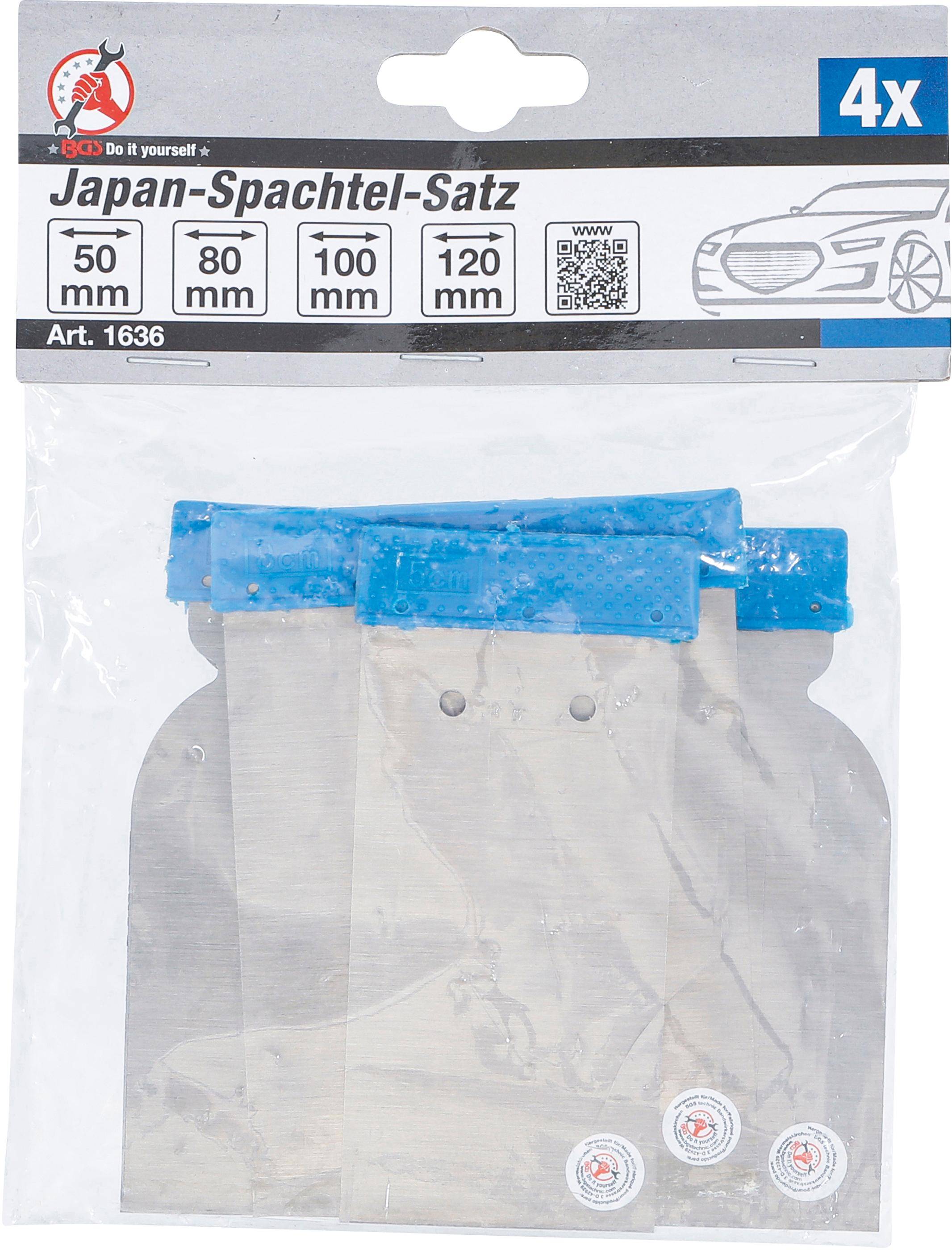 BGS Do It Yourself Japan-Spachtel-Satz | Federbandstahl | 50 / 80 /
