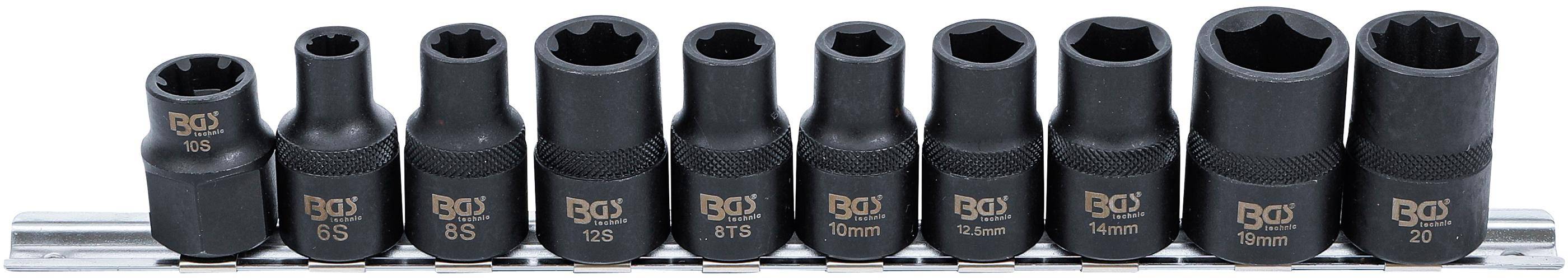BGS Spezial-Kfz-Steckschlssel-Einstze | 3-/5-/6-/10-kant | 10-tlg.