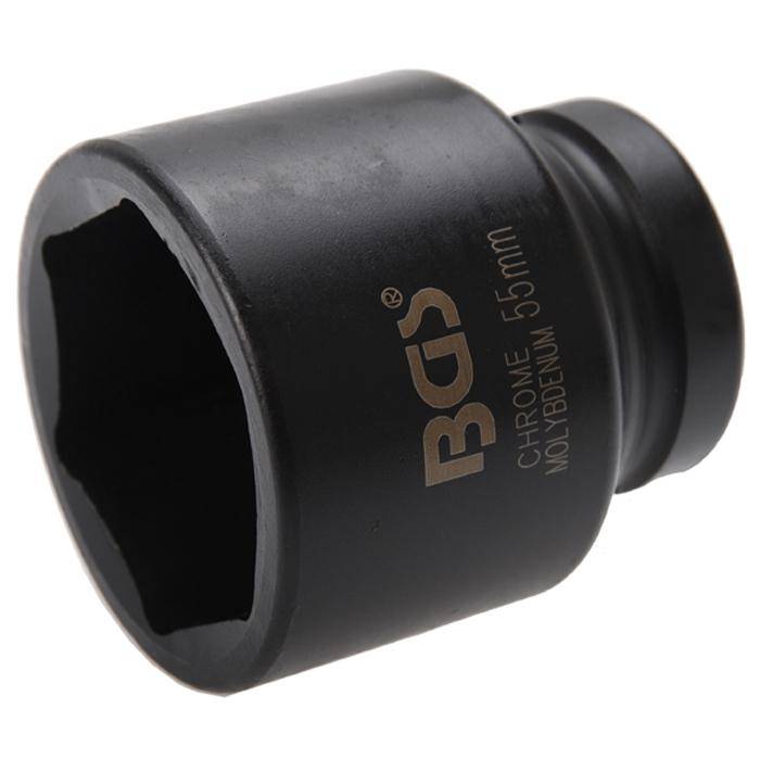Kraft-Einsatz - tief - 3/4" Antrieb - 55 mm - CR-MO-Stahl - phosphatiert - mit Rille und Bohrung für Haltekugel