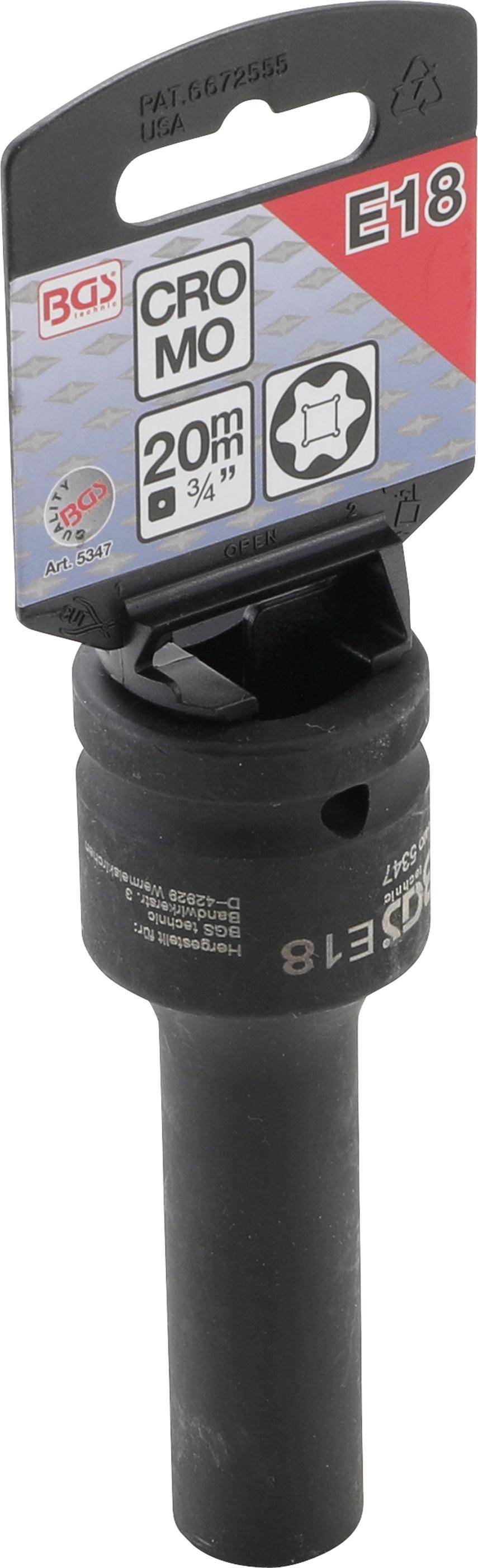 BGS technic Kraft-Steckschlüssel-Einsatz E-Profil, tief | Antrieb