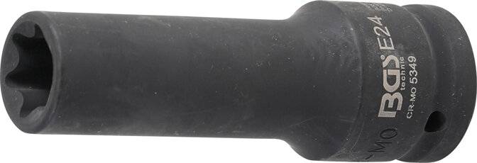 Kraft-Steckschlüssel-Einsatz E-Profil, tief Antrieb Innenvierkant 20 mm (3/4) SW E24 mm