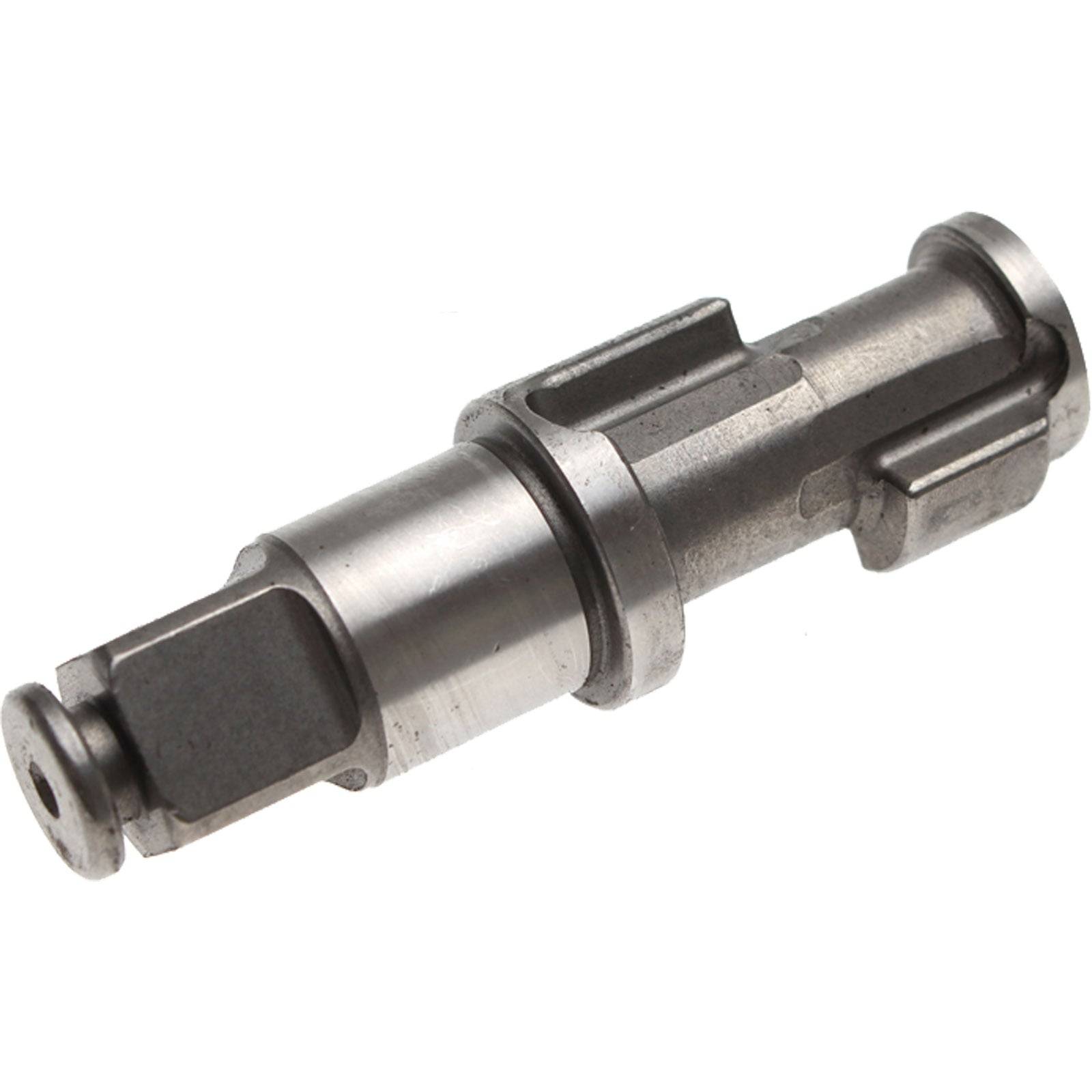 Eine Metallschraube mit einem sechseckigen Kopf und zylindrischem Körper, die Rillen entlang ihrer Länge zum Befestigen von Maschinenkomponenten aufweist.