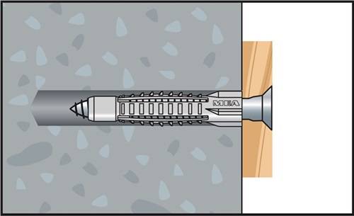 Mehrzweckdübel MZK 6 6x30mm m.Kragen 100St./VE,48VE/Umkarton APOLO MEA
