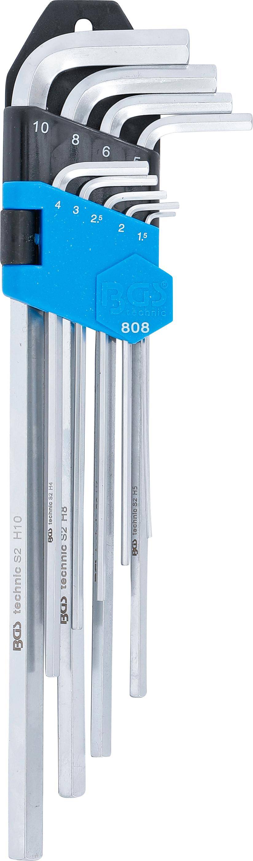 BGS Winkelschlssel-Satz | extra lang | Innensechskant 1,5 - 10 mm |