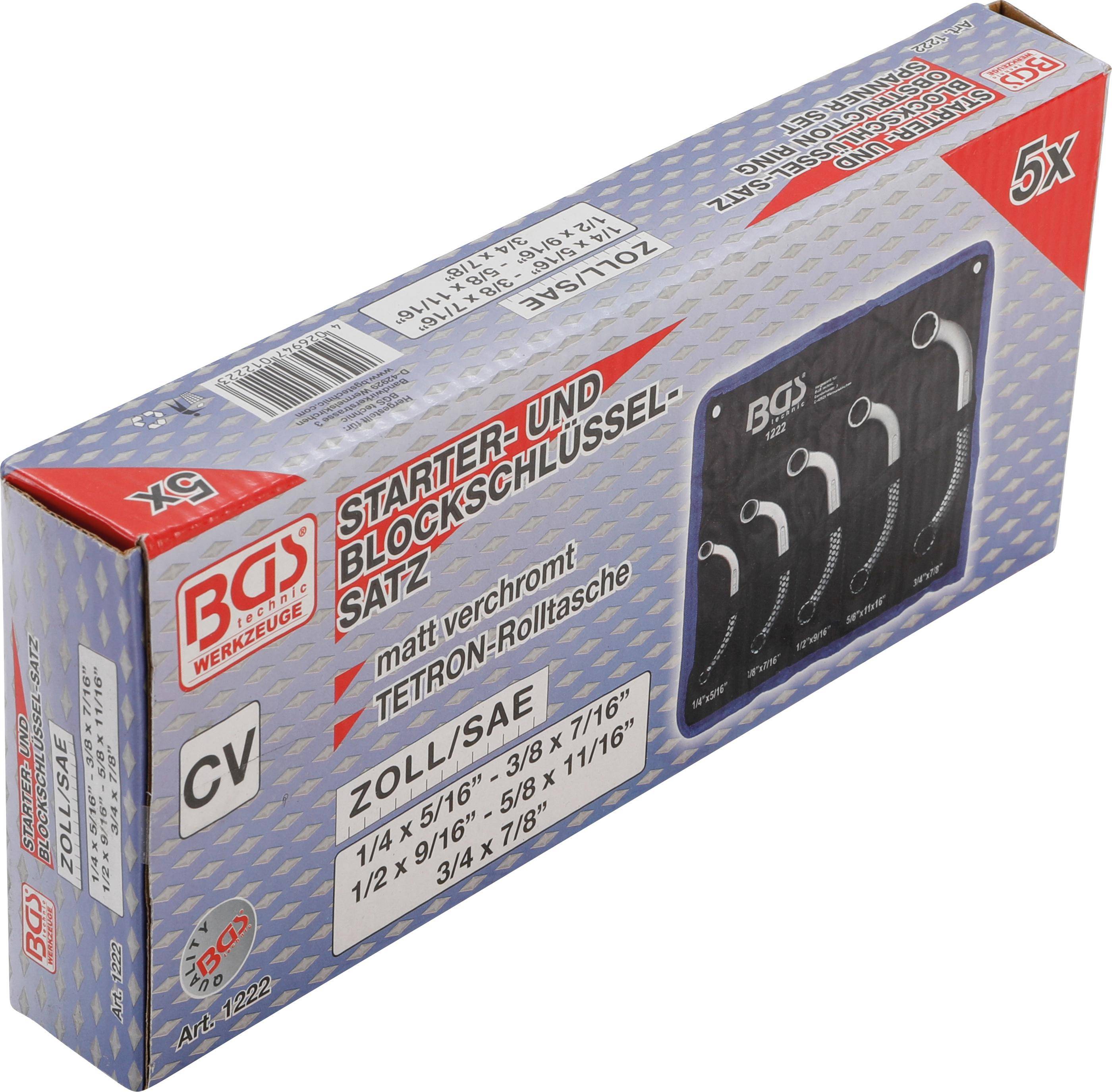 BGS Starter- und Blockschlssel-Satz | Zollgren | SW 1/4" - 7/8" |