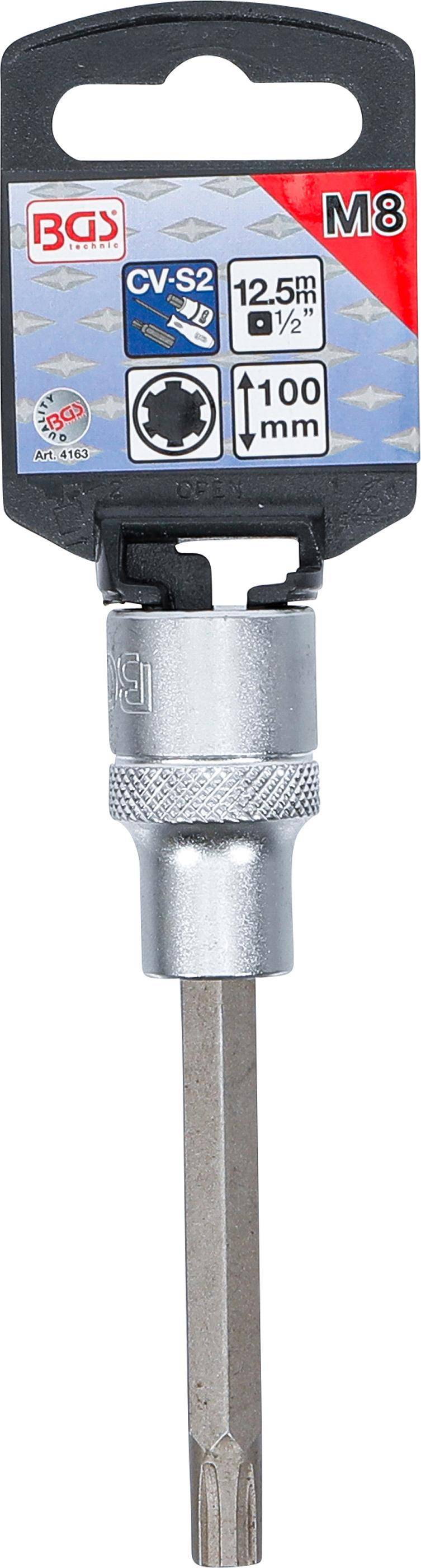 BGS technic Bit-Einsatz | Lnge 100 mm | Antrieb Innenvierkant 12,5 mm