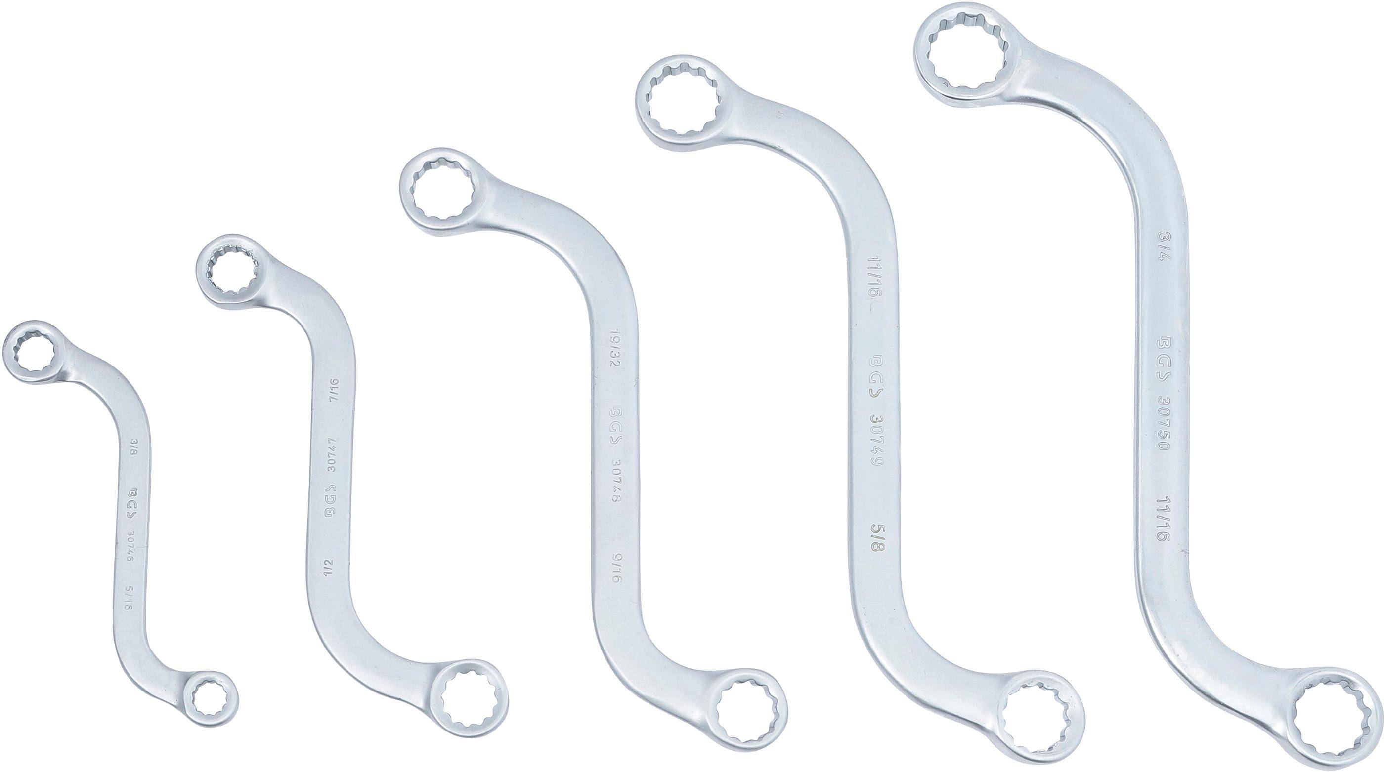 BGS S-Form Doppel-Ringschlssel-Satz | Zollgren | SW 3/8" - 3/4" |