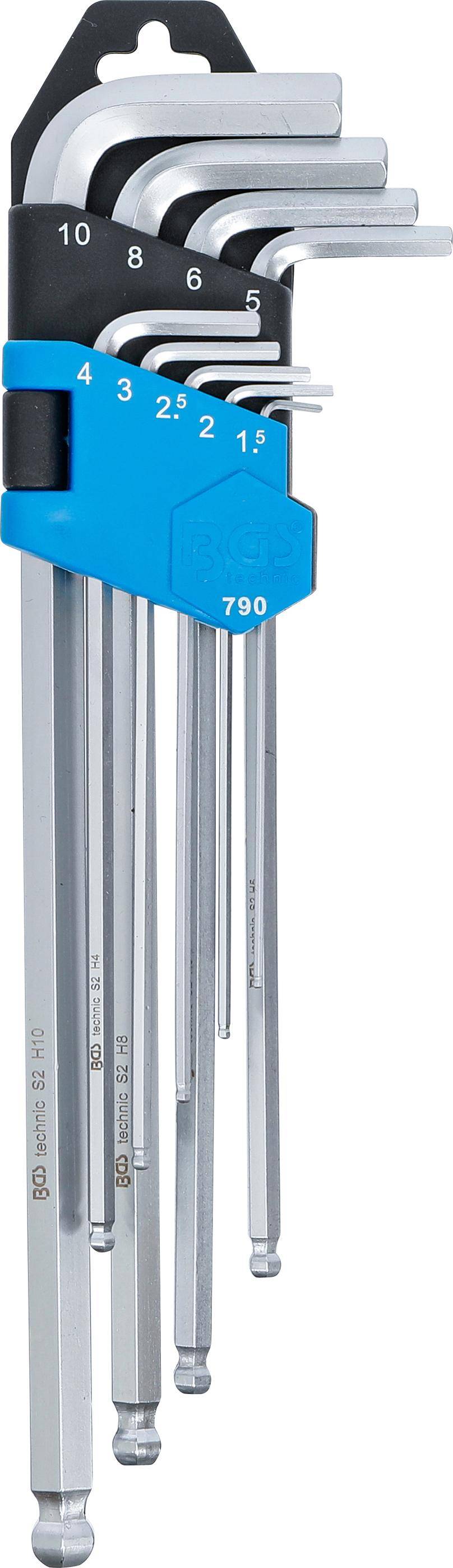 BGS Winkelschlüssel-Satz | extra lang | Innensechskant /