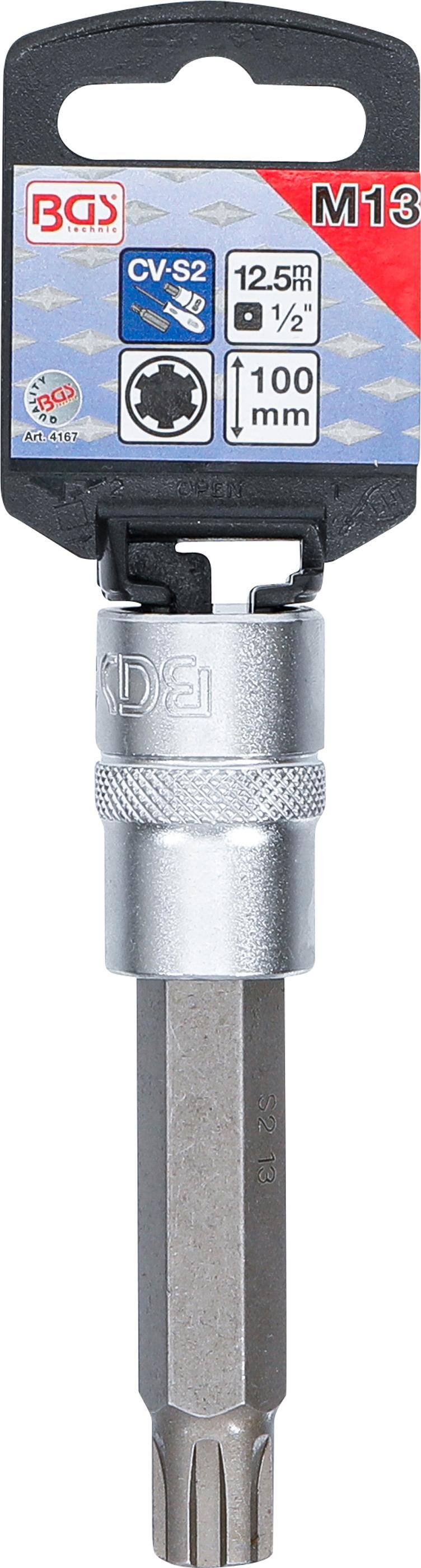 BGS technic Bit-Einsatz | Lnge 100 mm | Antrieb Innenvierkant 12,5 mm