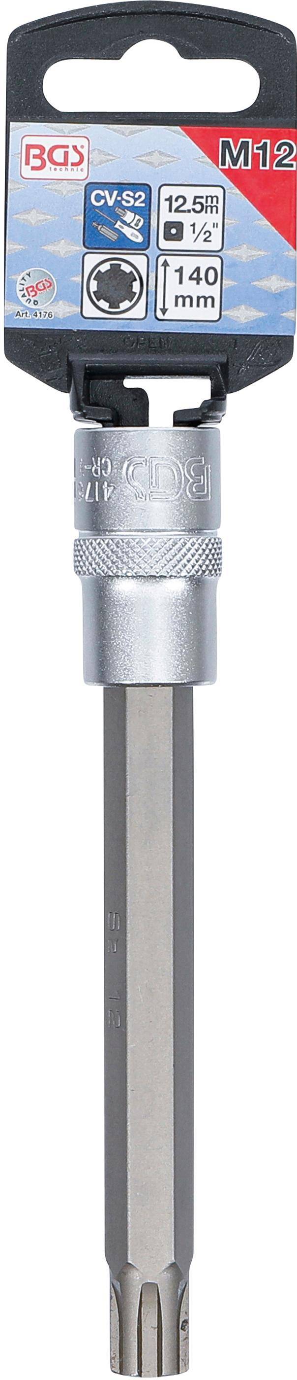 BGS technic Bit-Einsatz | Lnge 140 mm | Antrieb Innenvierkant 12,5 mm