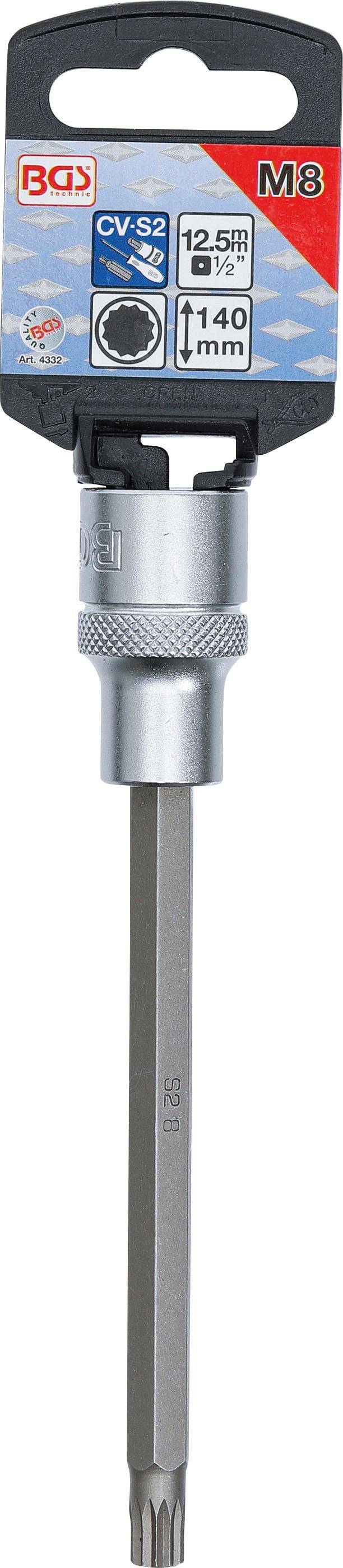 BGS technic Bit-Einsatz | Lnge 140 mm | Antrieb Innenvierkant 12,5 mm