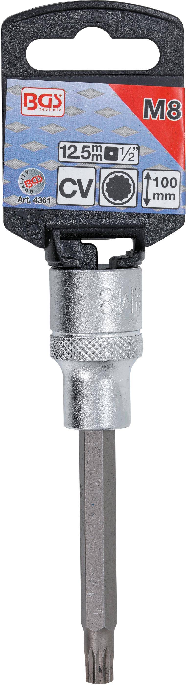 Bit-Einsätze 1/2" Innenvielzahn - 100 mm lang - Innenvielzahn M 8