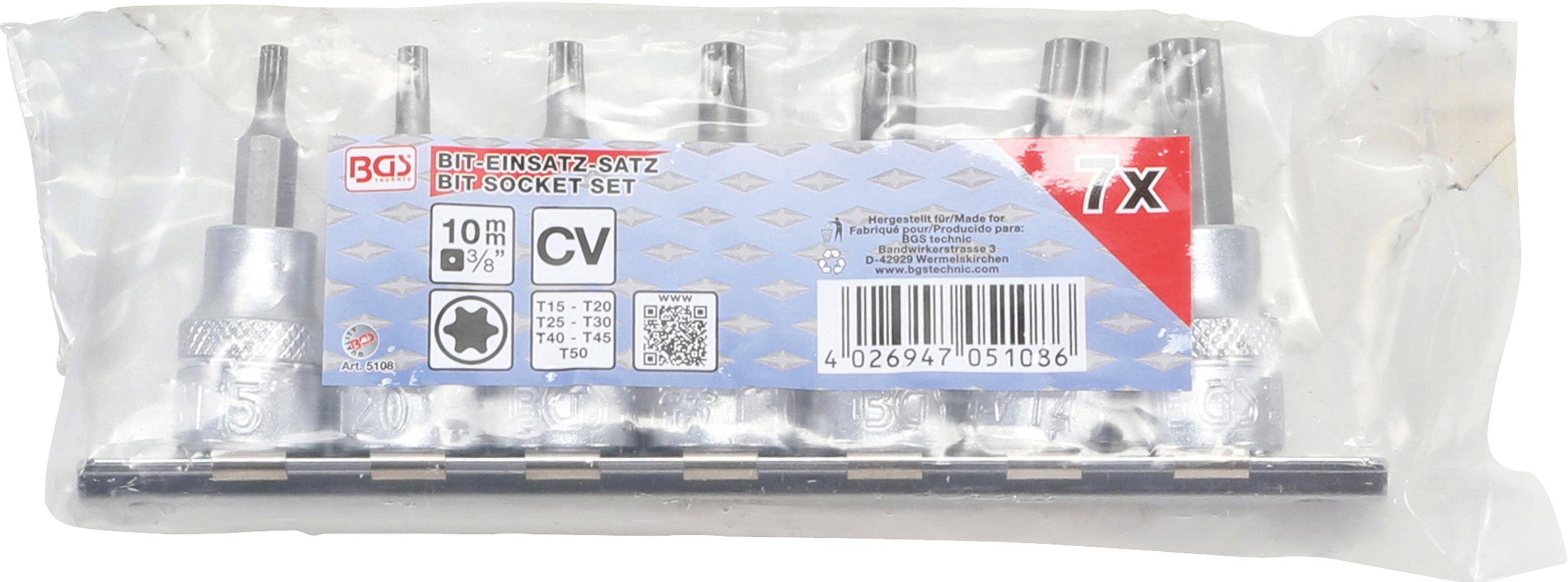BGS technic Bit-Einsatz-Satz | Antrieb Innenvierkant 10 mm (3/8") |