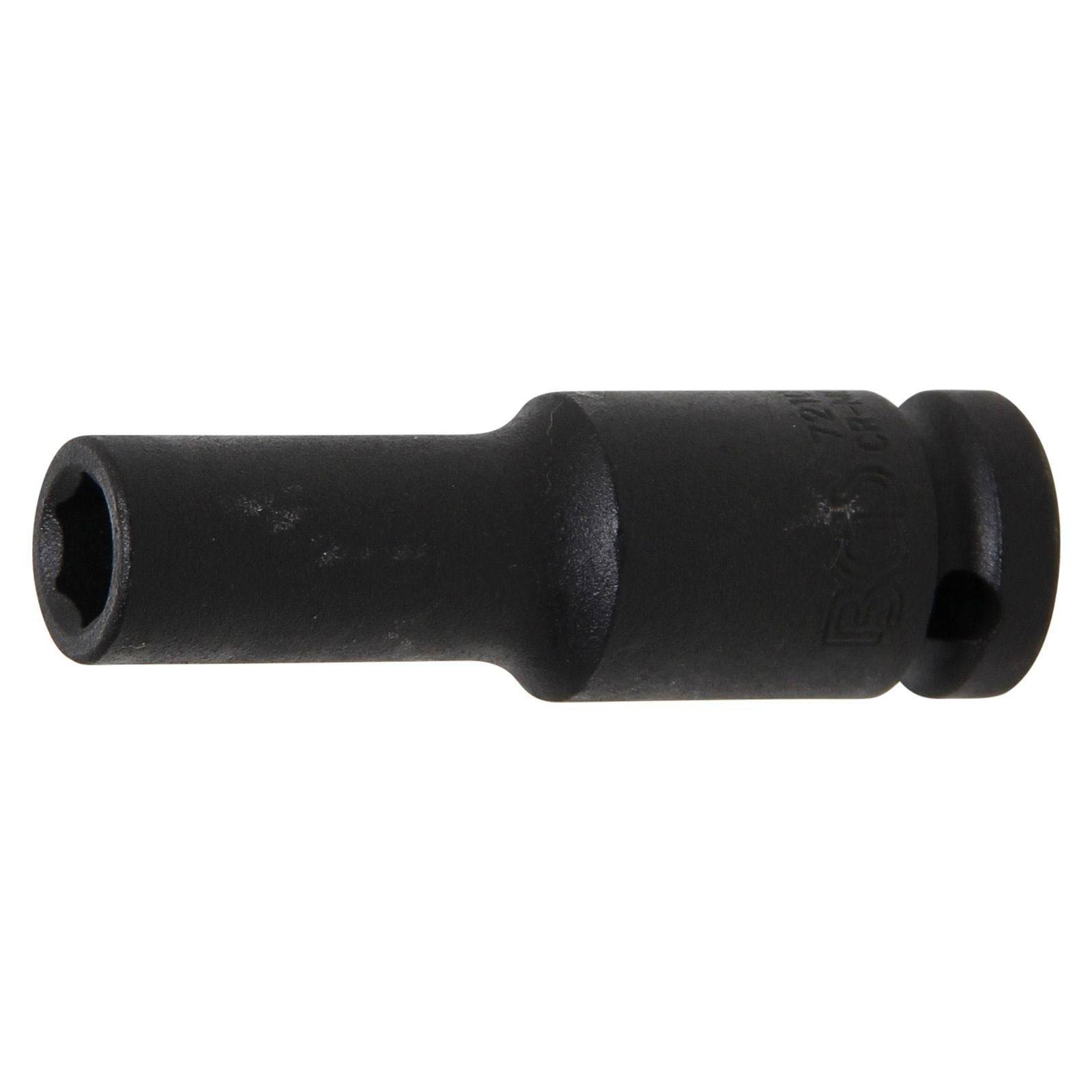 „Eine schwarze Schlagstecknuss, zylindrisch und robust, verwendet für automotive oder mechanische Zwecke.