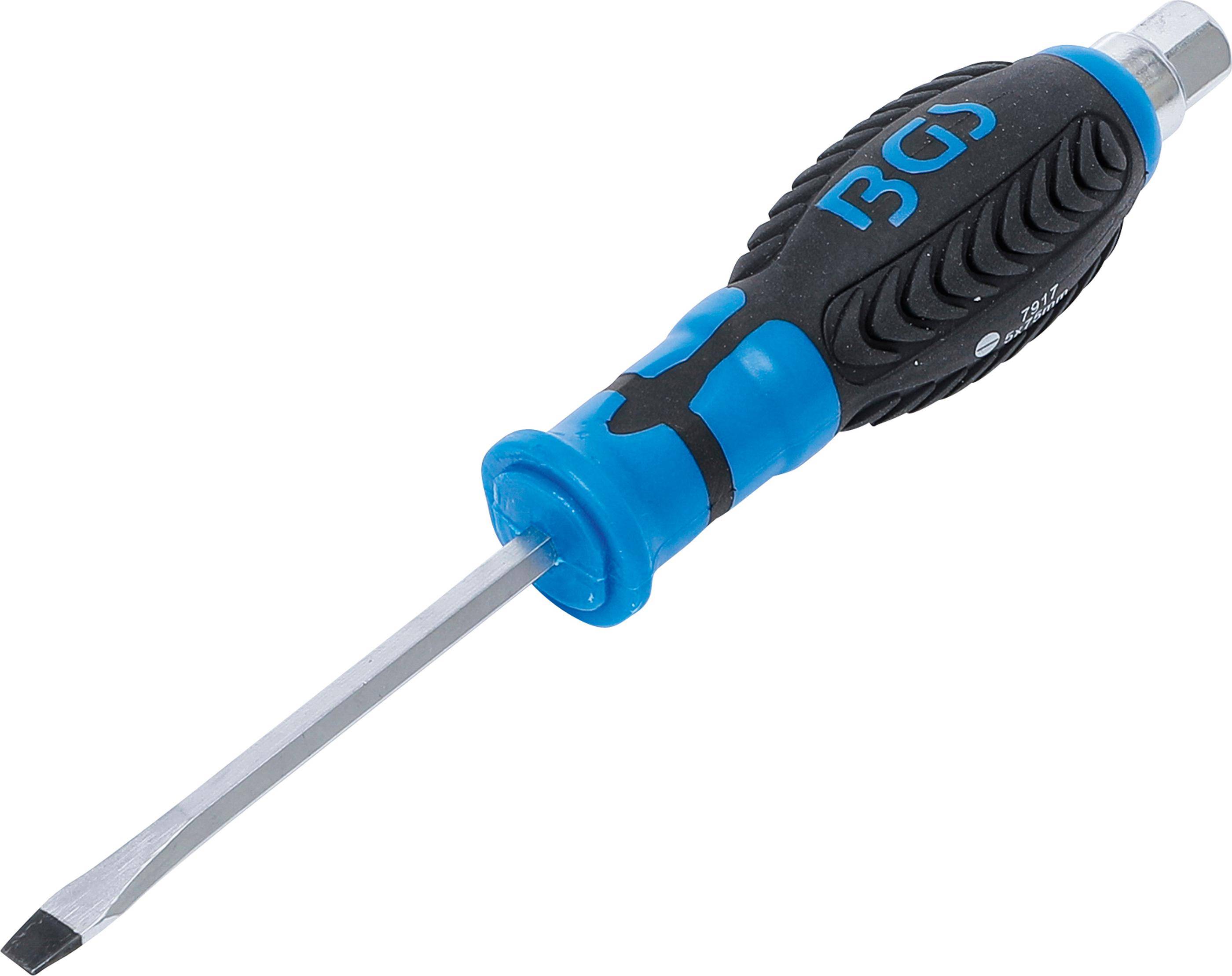 BGS technic Schraubendreher | mit Auensechskant | Schlitz 5 mm |