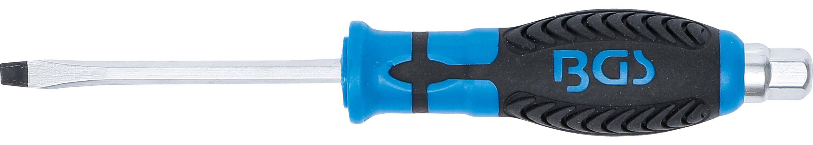 BGS technic Schraubendreher | mit Auensechskant | Schlitz 5 mm |