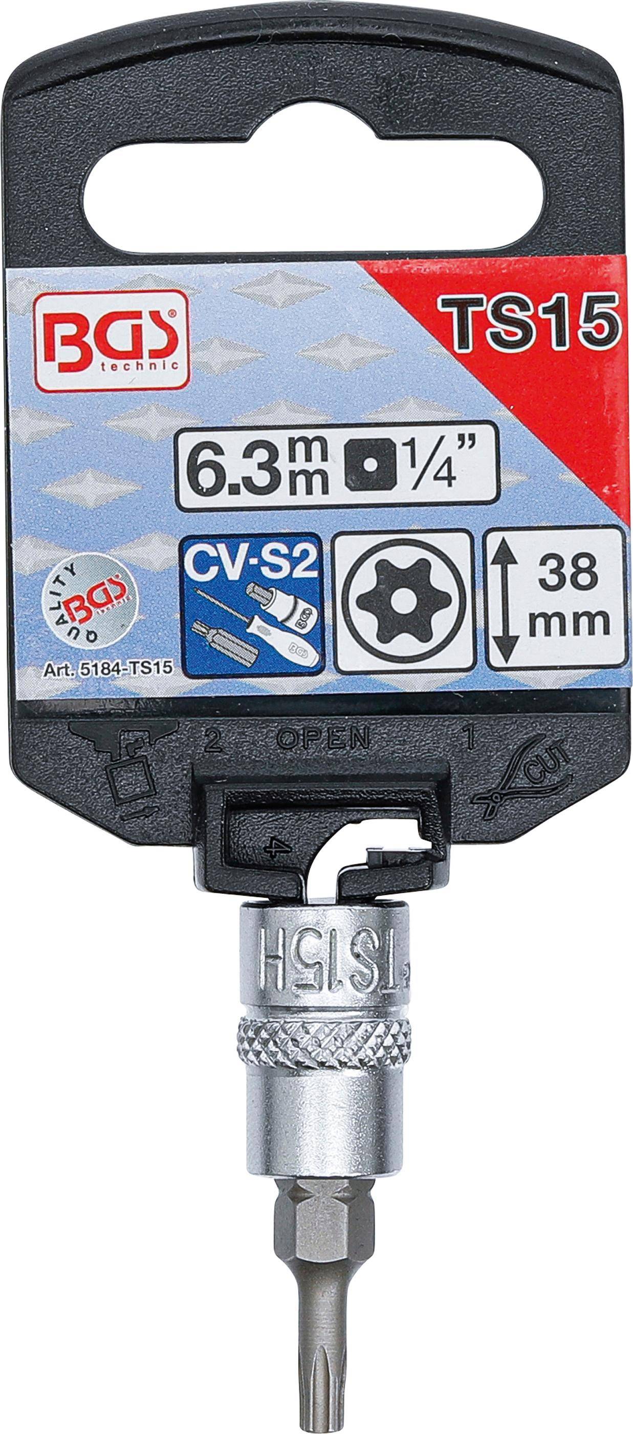 BGS Bit-Einsatz | Antrieb Innenvierkant 6,3 mm (1/4") | TS-Profil