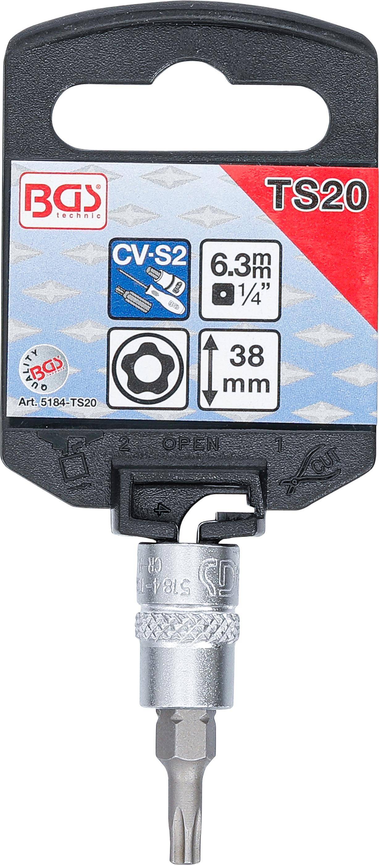 BGS Bit-Einsatz | Antrieb Innenvierkant 6,3 mm (1/4") | TS-Profil