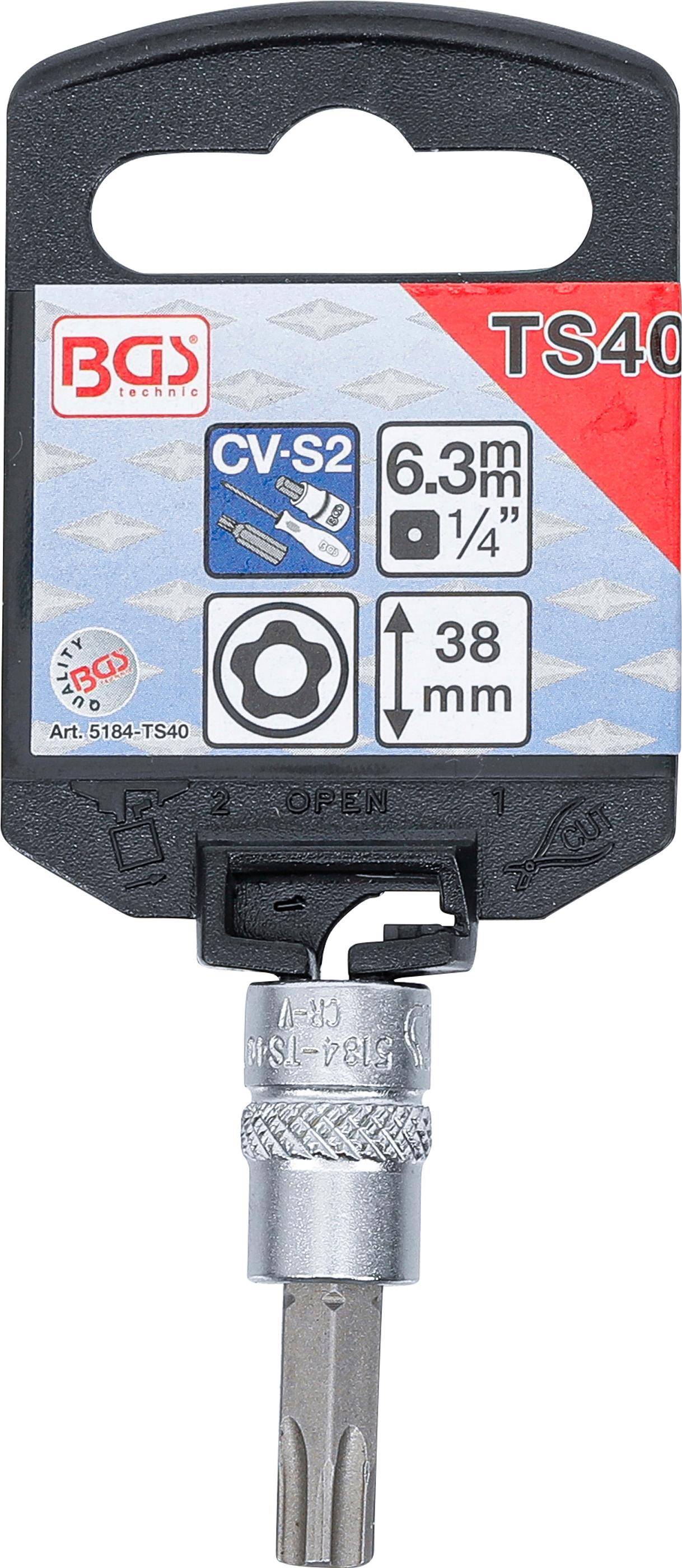 BGS Bit-Einsatz | Antrieb Innenvierkant 6,3 mm (1/4") | TS-Profil