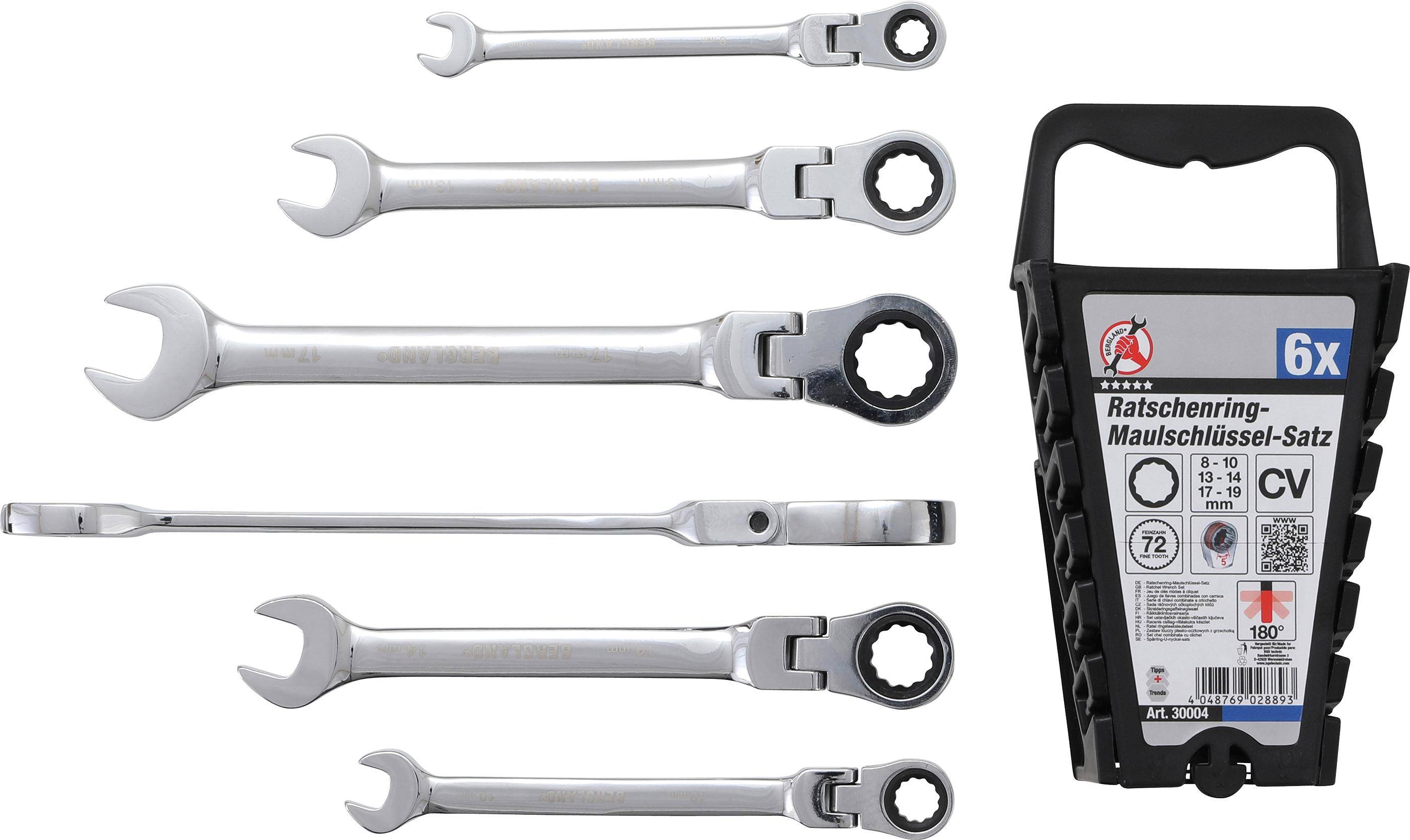 BGS Do It Yourself Ratschenring-Maulschlüssel-Satz | flexible Köpfe |