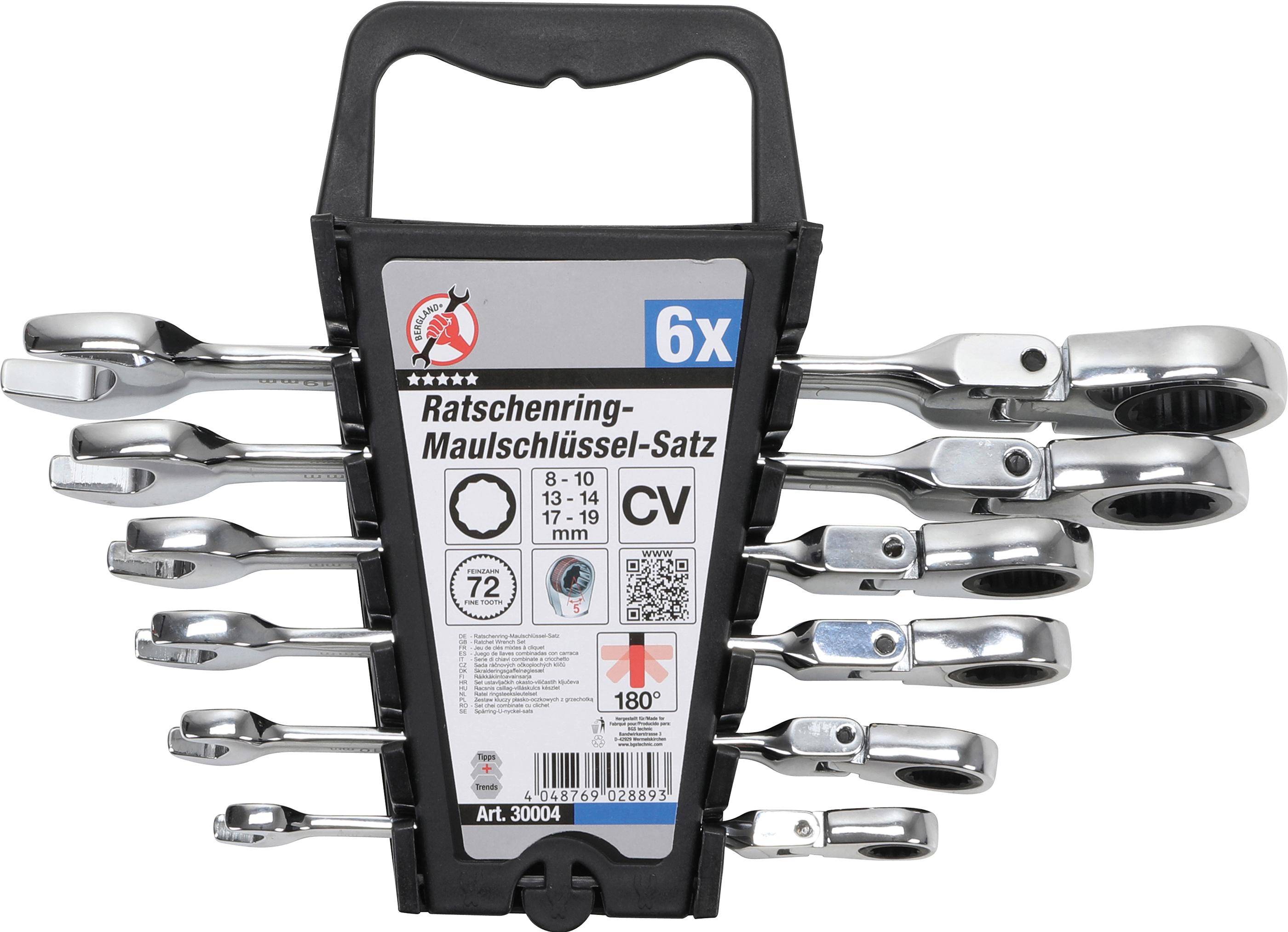 BGS Do It Yourself Ratschenring-Maulschlüssel-Satz | flexible Köpfe |