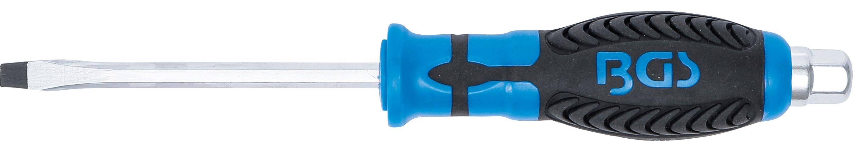 BGS Schraubendreher | mit Auensechskant | Schlitz 6 mm | Klingenlnge
