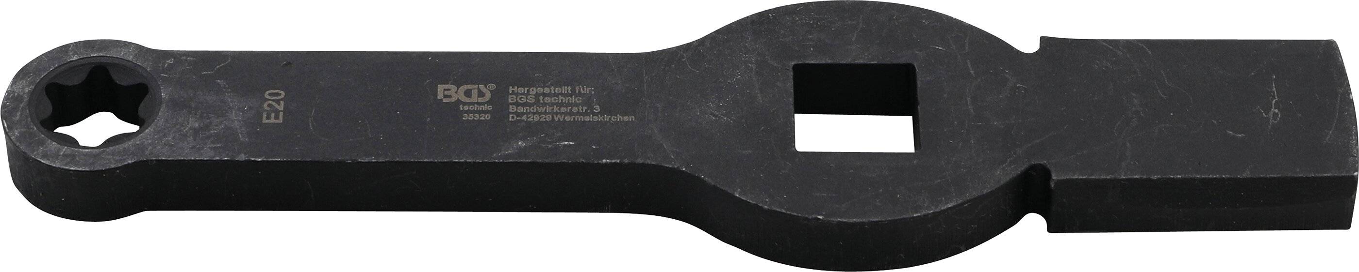 Schlag-Ringschlüssel E-Profil (für Torx) mit 2 Schlagflächen SW E20