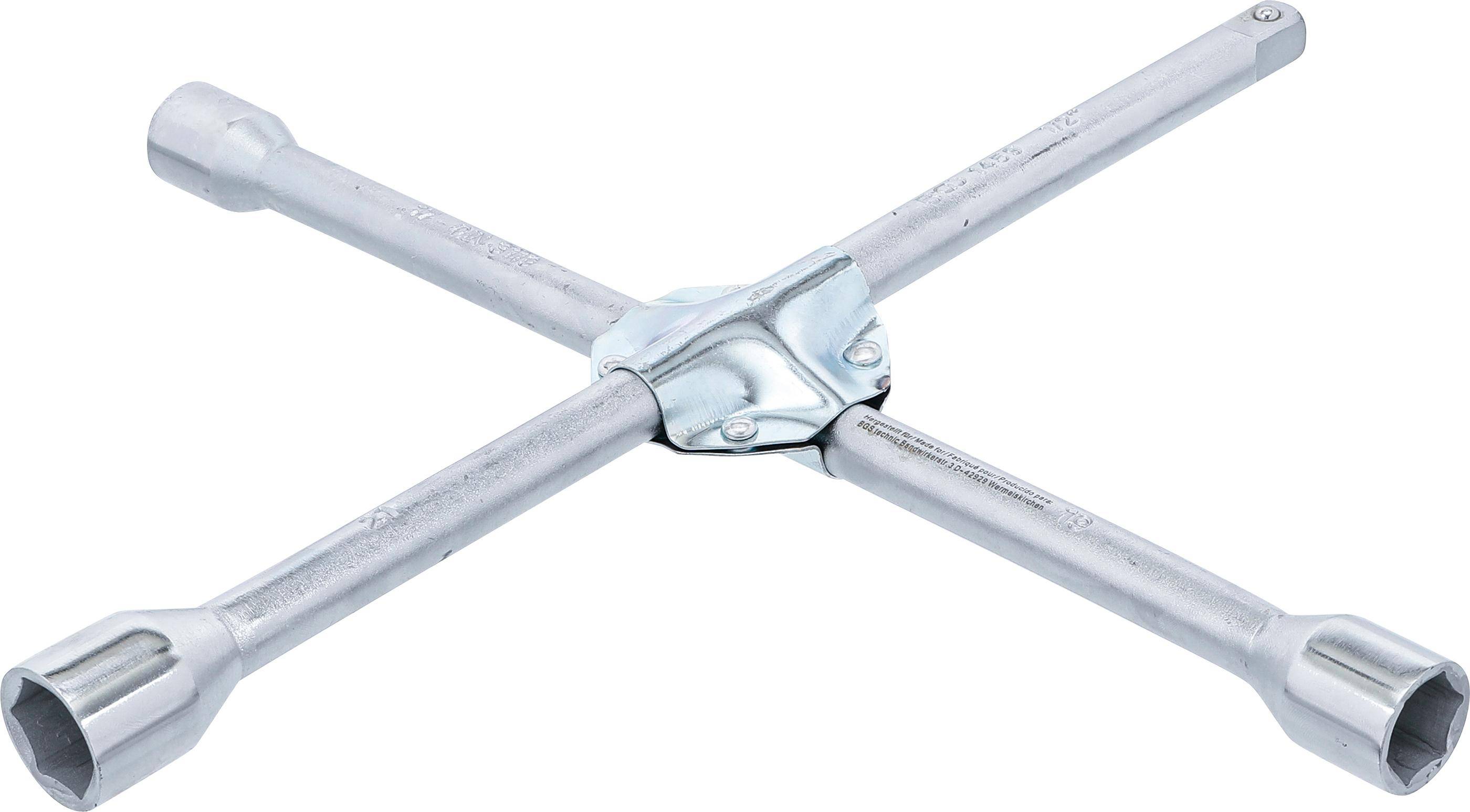 BGS technic Rad-Kreuzschlüssel mit Gelenk | für Pkw | Vierkant | SW