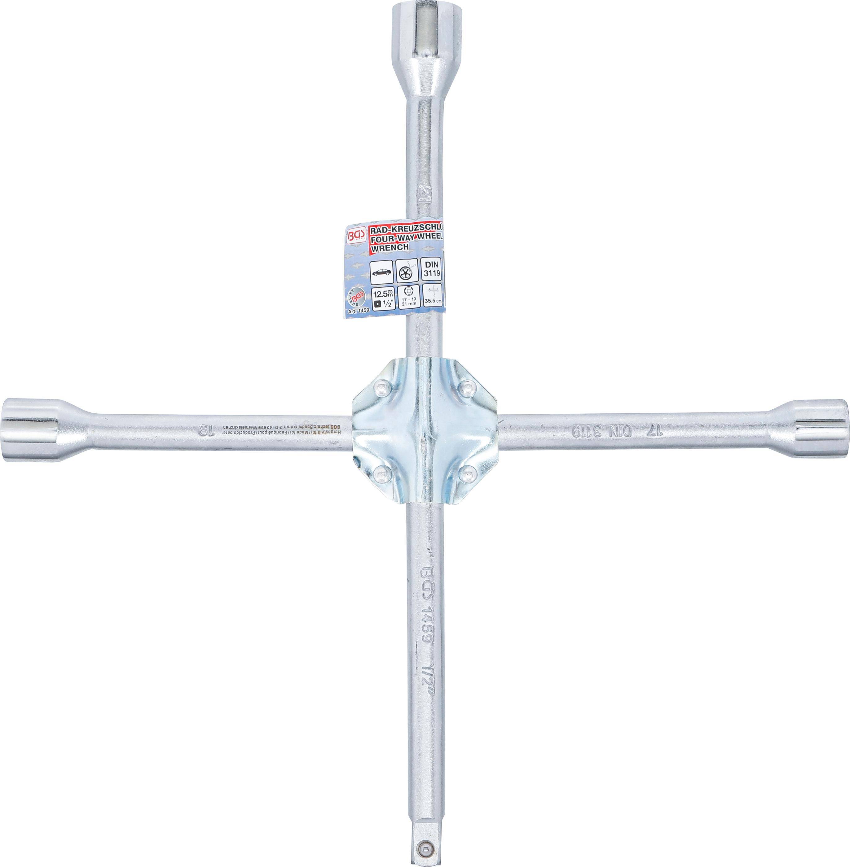 BGS technic Rad-Kreuzschlüssel mit Gelenk | für Pkw | Vierkant | SW