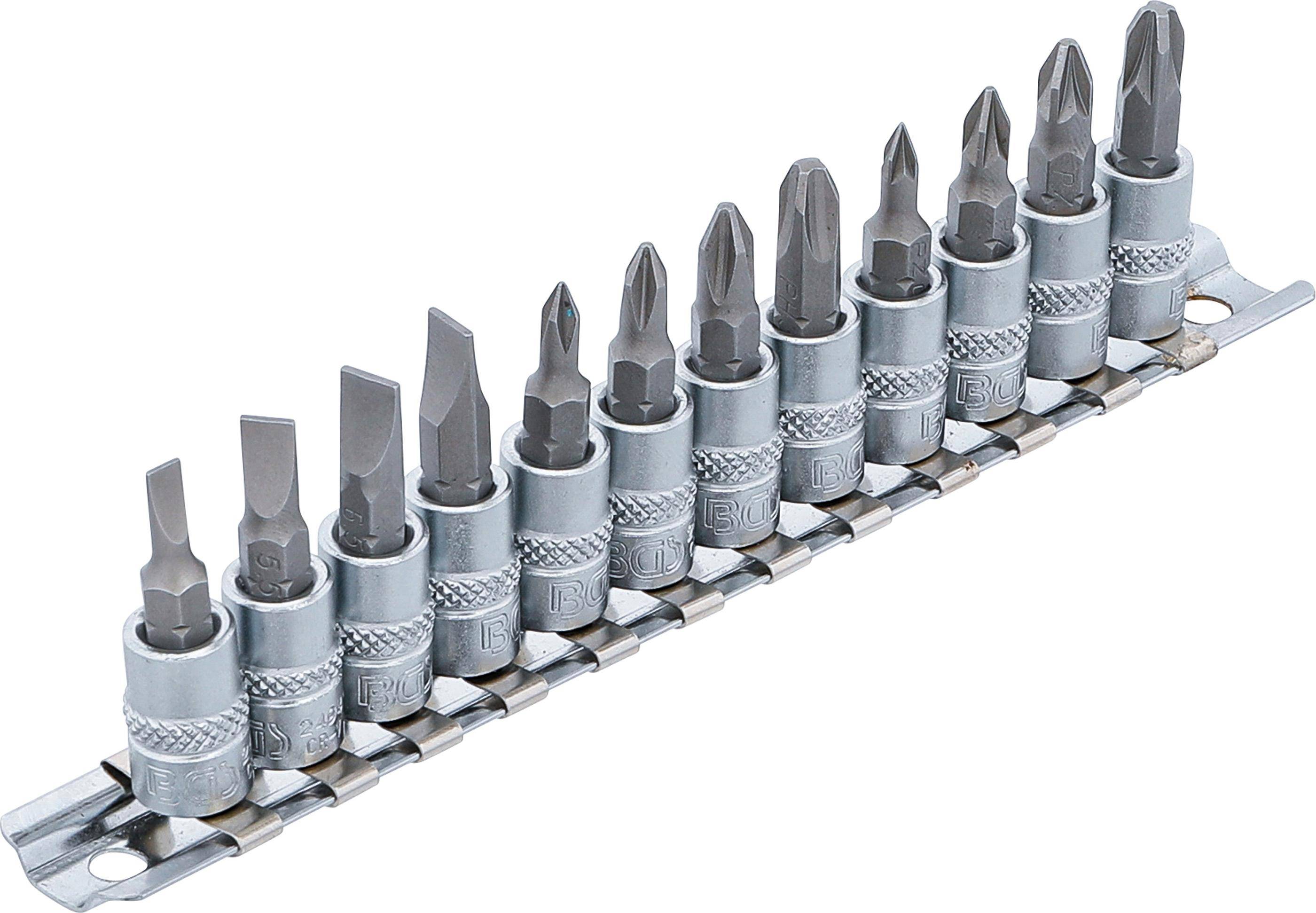 BGS Bit-Einsatz-Satz | Antrieb Innenvierkant 6,3 mm (1/4") | Schlitz,