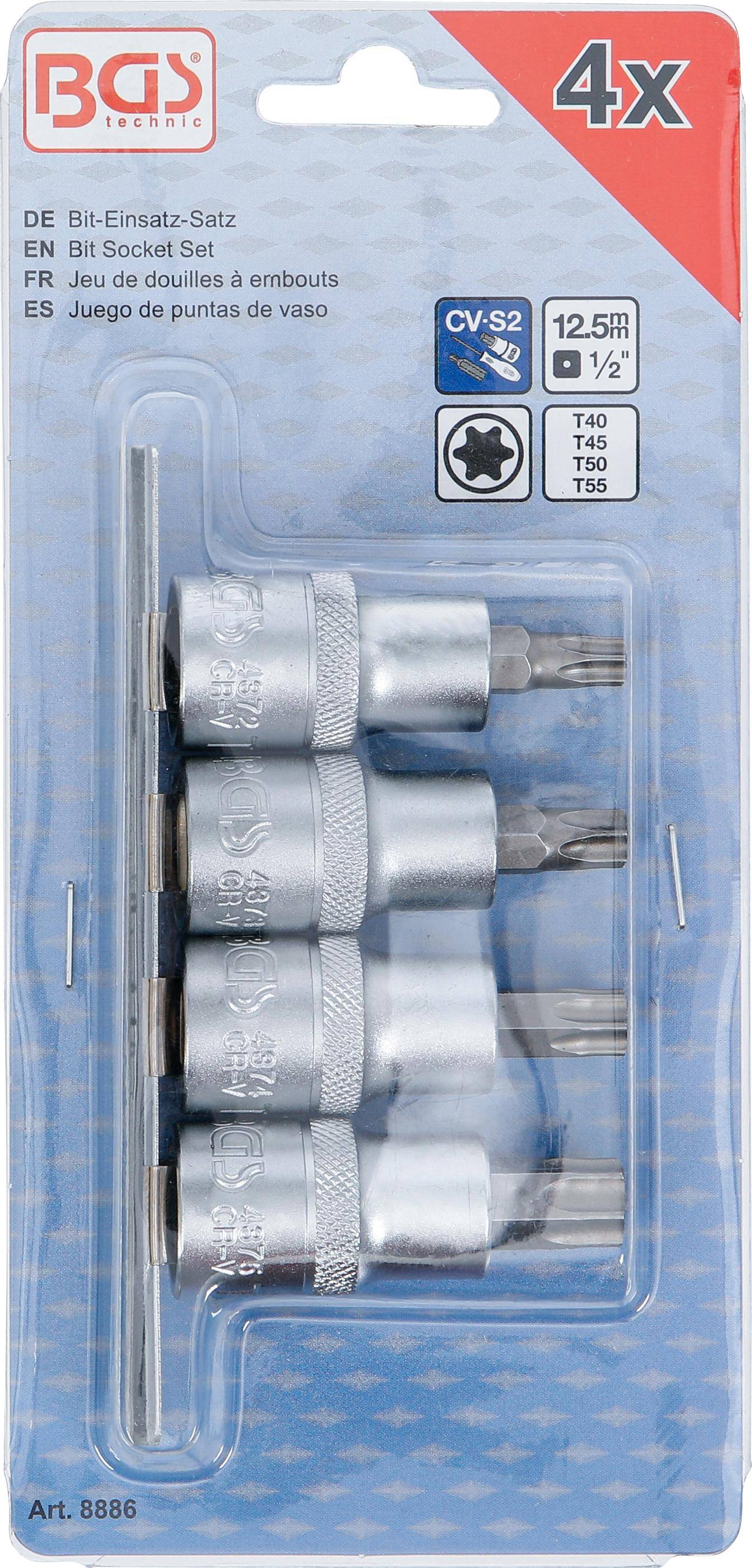 BGS technic Bit-Einsatz-Satz | Antrieb Innenvierkant 12,5 mm (1/2") |