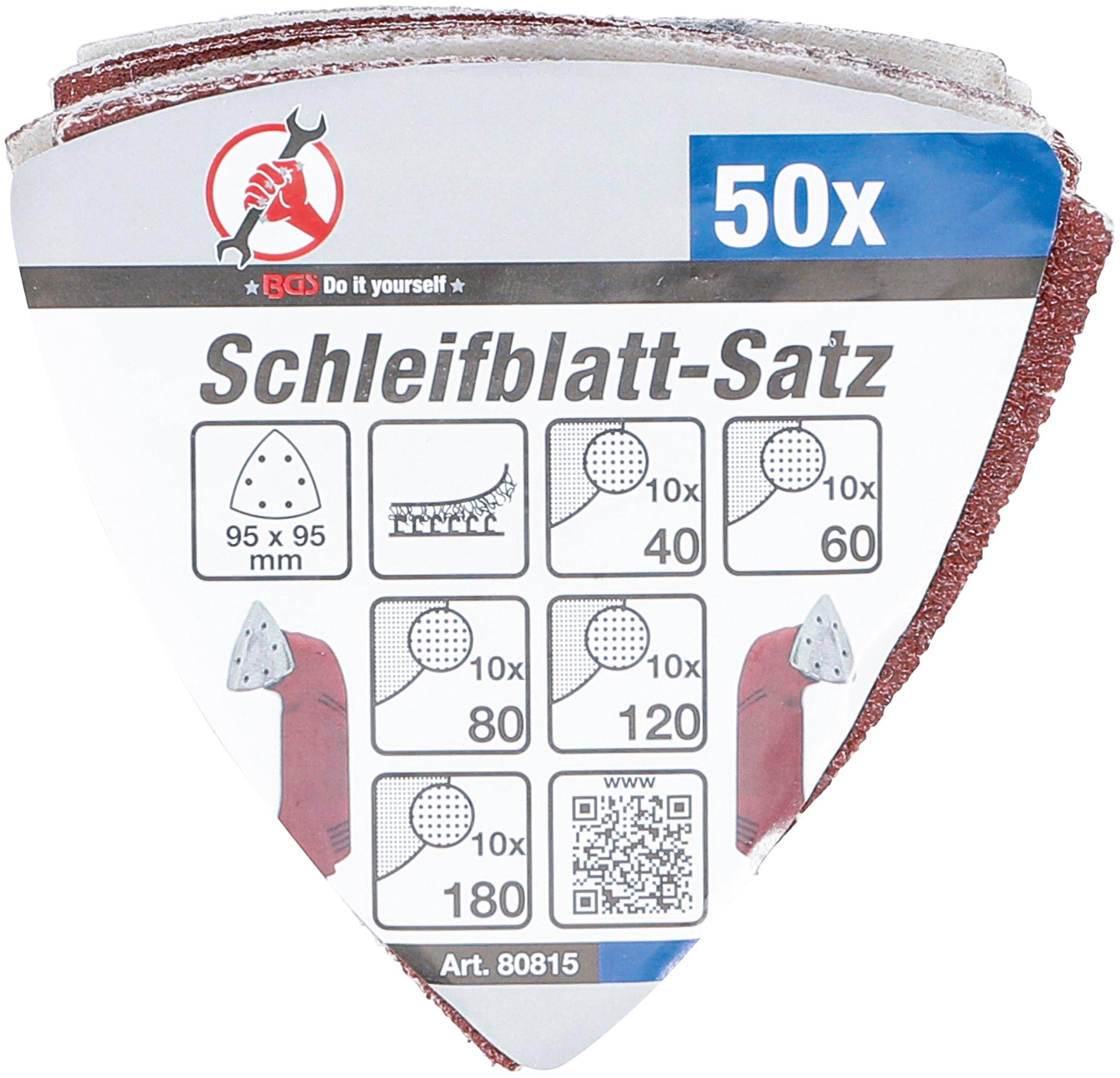 BGS Do It Yourself Schleifblatt-Satz für Dreieckschleifer | 95 x 95