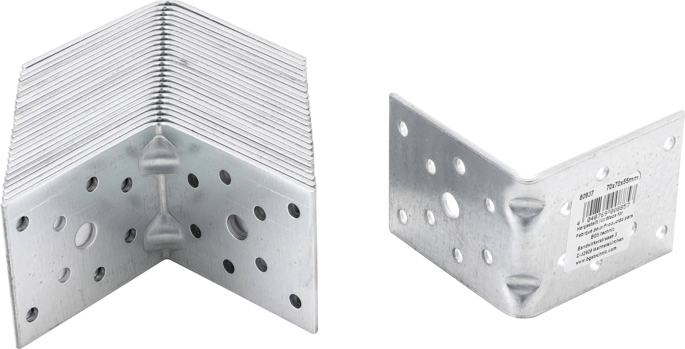 BGS Diy Winkelverbinder | mit Sicke | 70 x 70 x 55 x 2,5 mm |