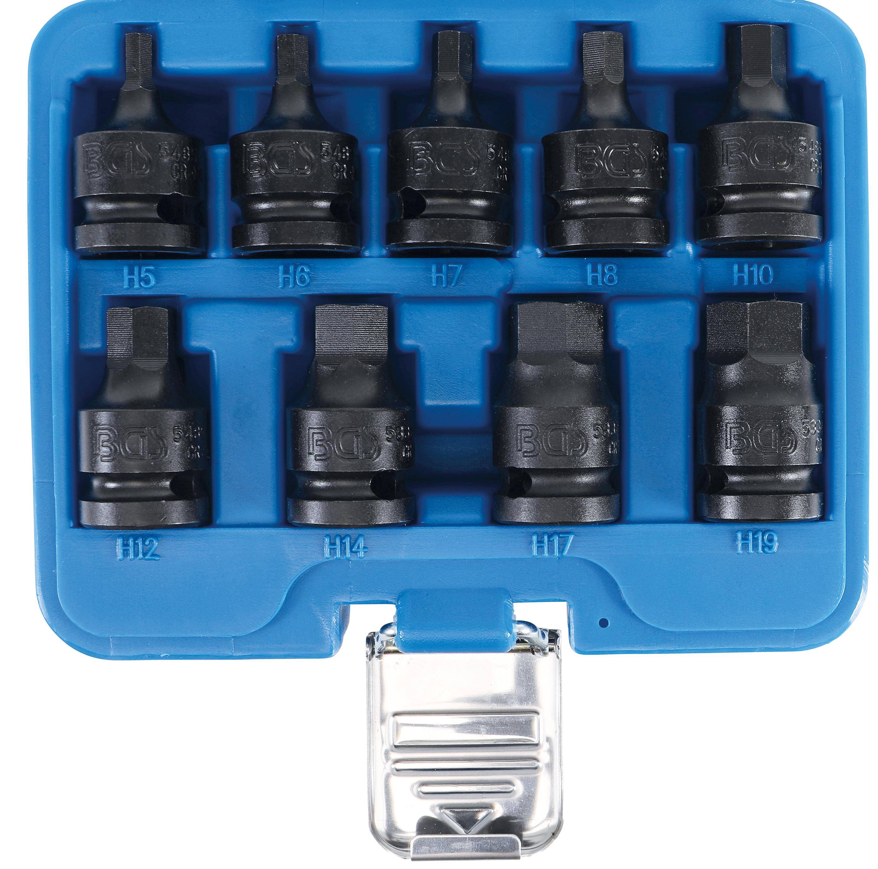 BGS Kraft-Bit-Einsatz-Satz | Antrieb Innenvierkant 12,5 mm (1/2") |