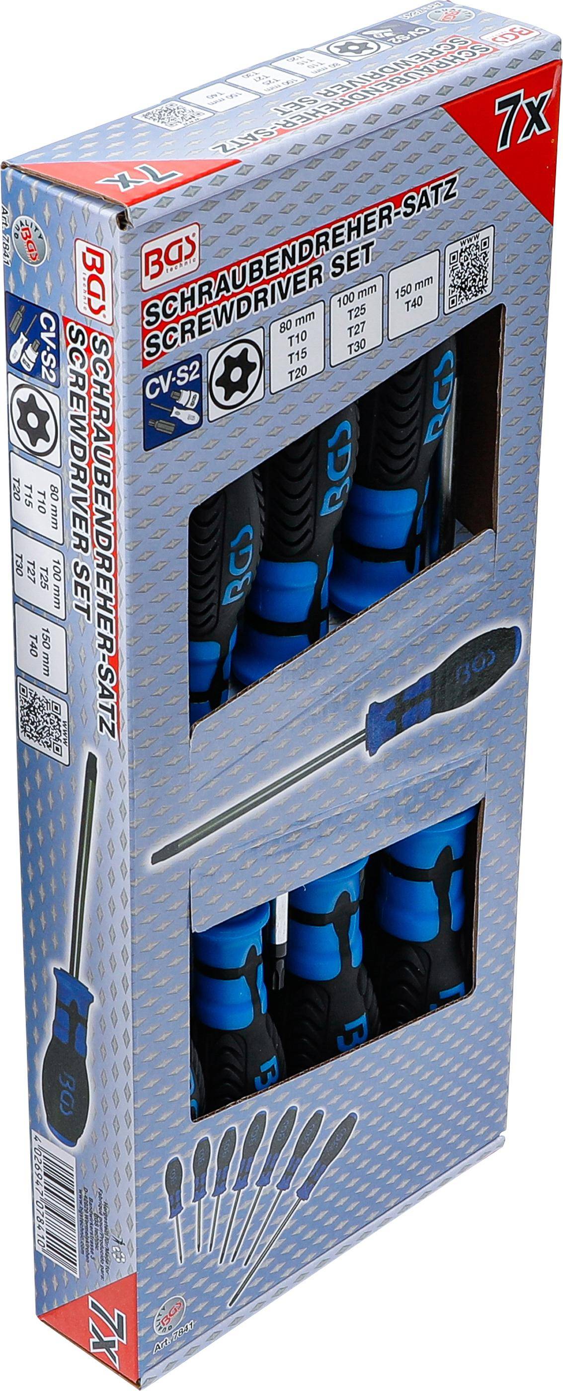 BGS Schraubendreher-Satz | T-Profil (fr Torx) mit Bohrung | T10 - T40