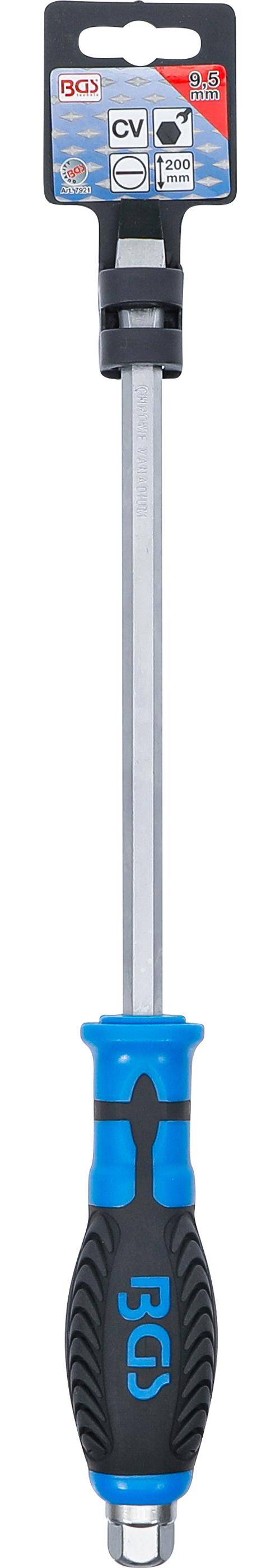 BGS Schraubendreher | mit Auensechskant | Schlitz 9,5 mm |
