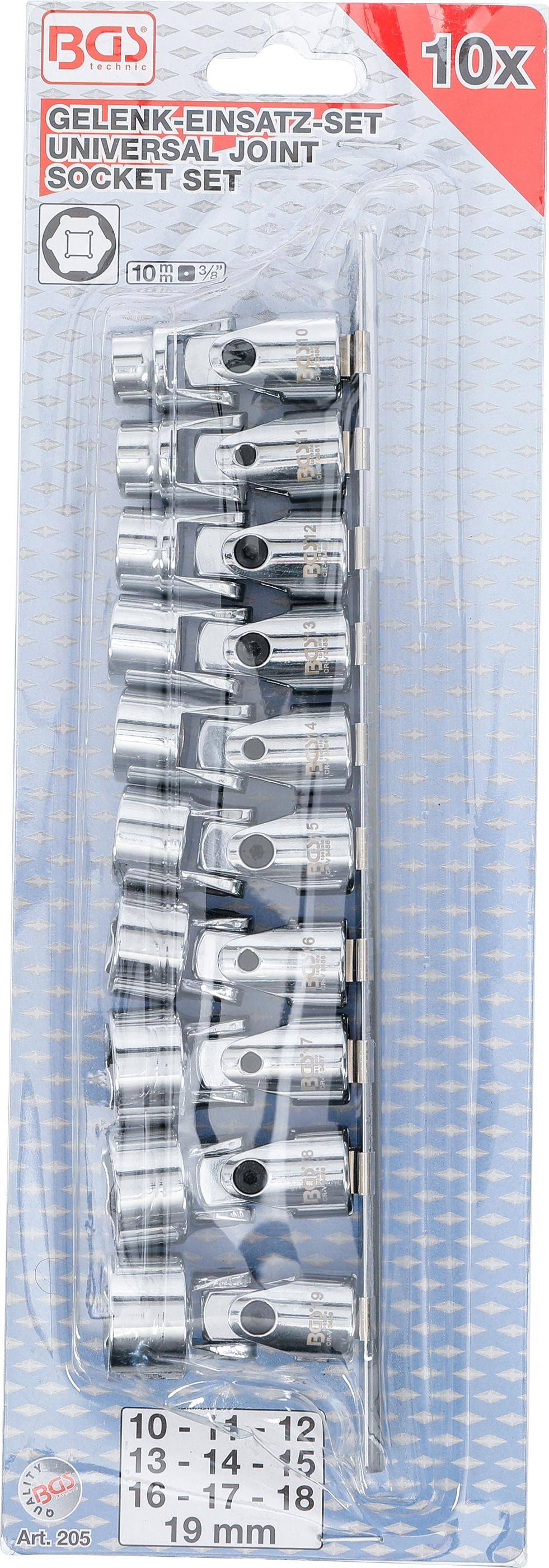 BGS Kardangelenk-Einsatz-Satz Sechskant | Antrieb Innenvierkant 10 mm