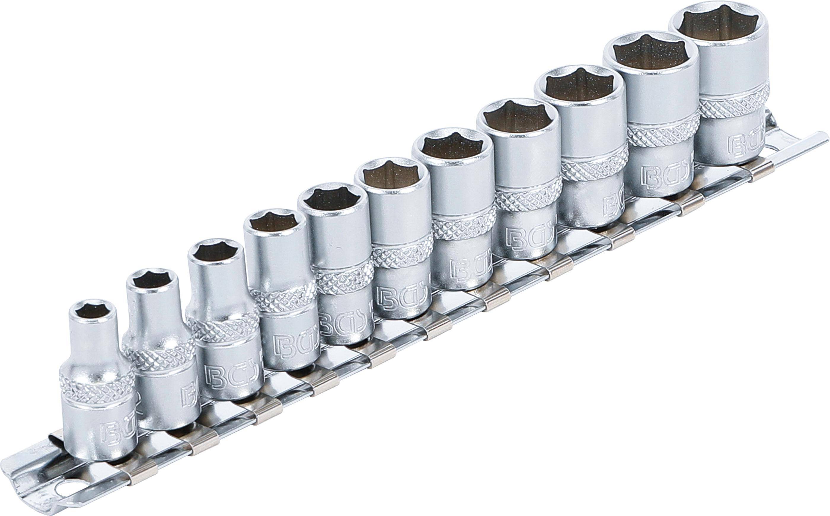 BGS Steckschlüssel-Einsatz-Satz Sechskant | Antrieb Innenvierkant 6,3