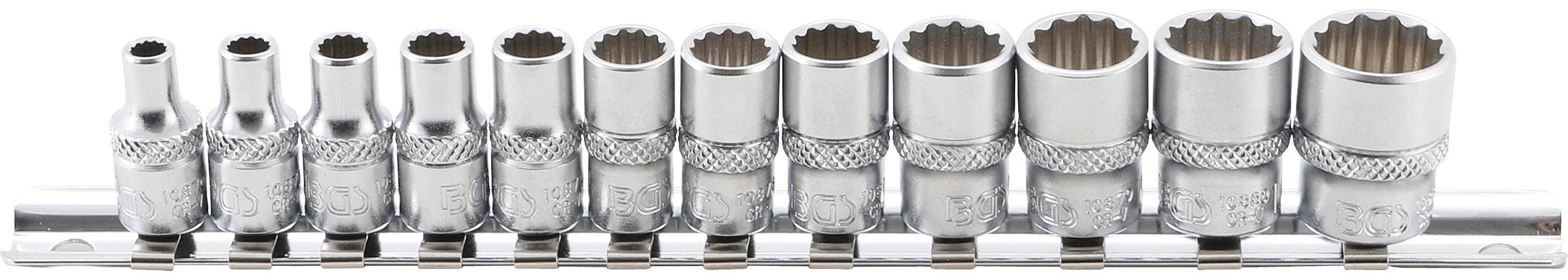 BGS Steckschlüssel-Einsatz-Satz Zwölfkant | Antrieb Innenvierkant 6,3