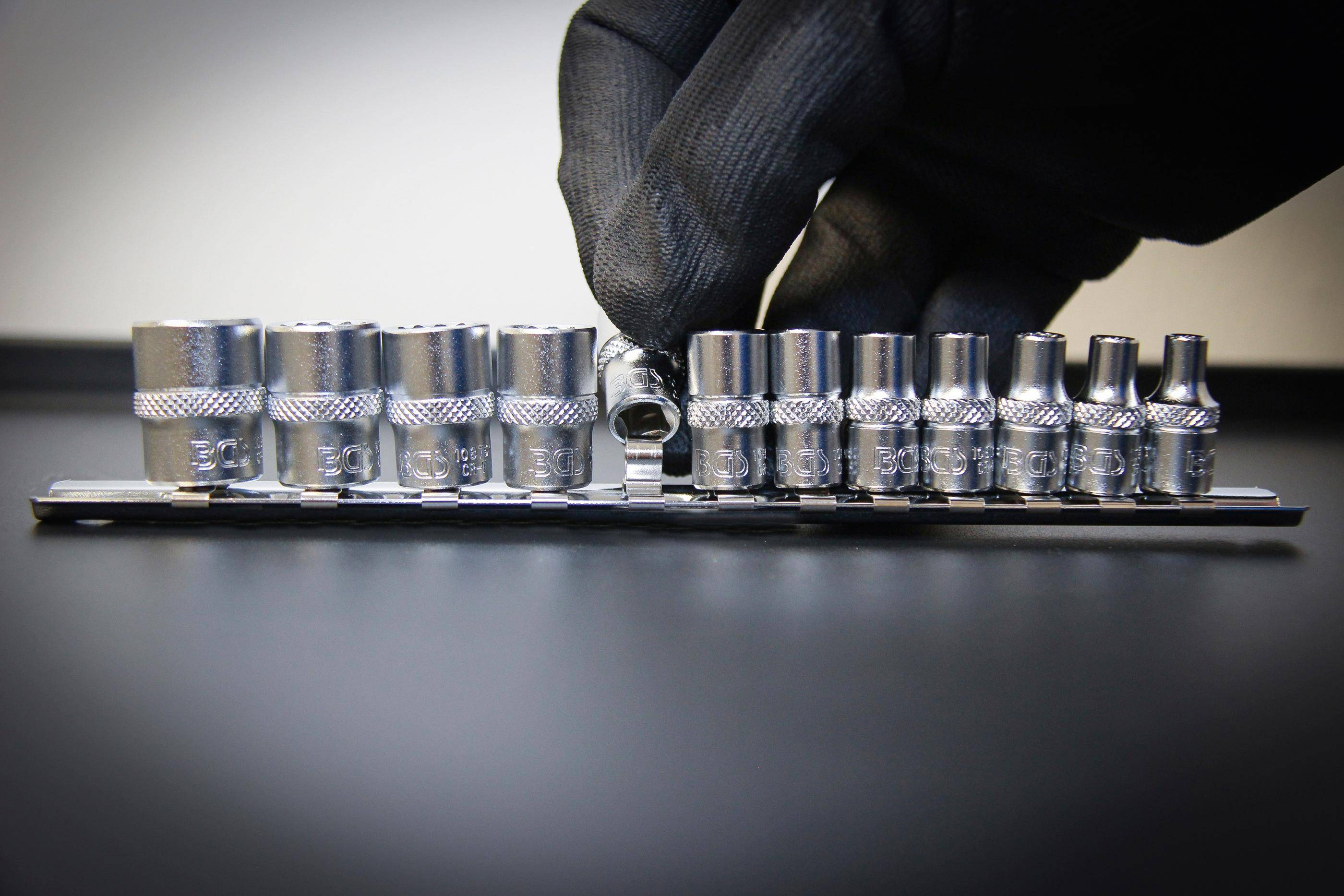 BGS Steckschlüssel-Einsatz-Satz Zwölfkant | Antrieb Innenvierkant 6,3